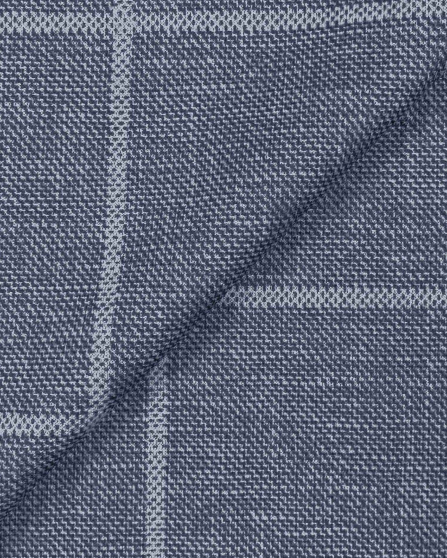 Athletic Fit Stretch Suit - Textured Light Blue with White Windowpane