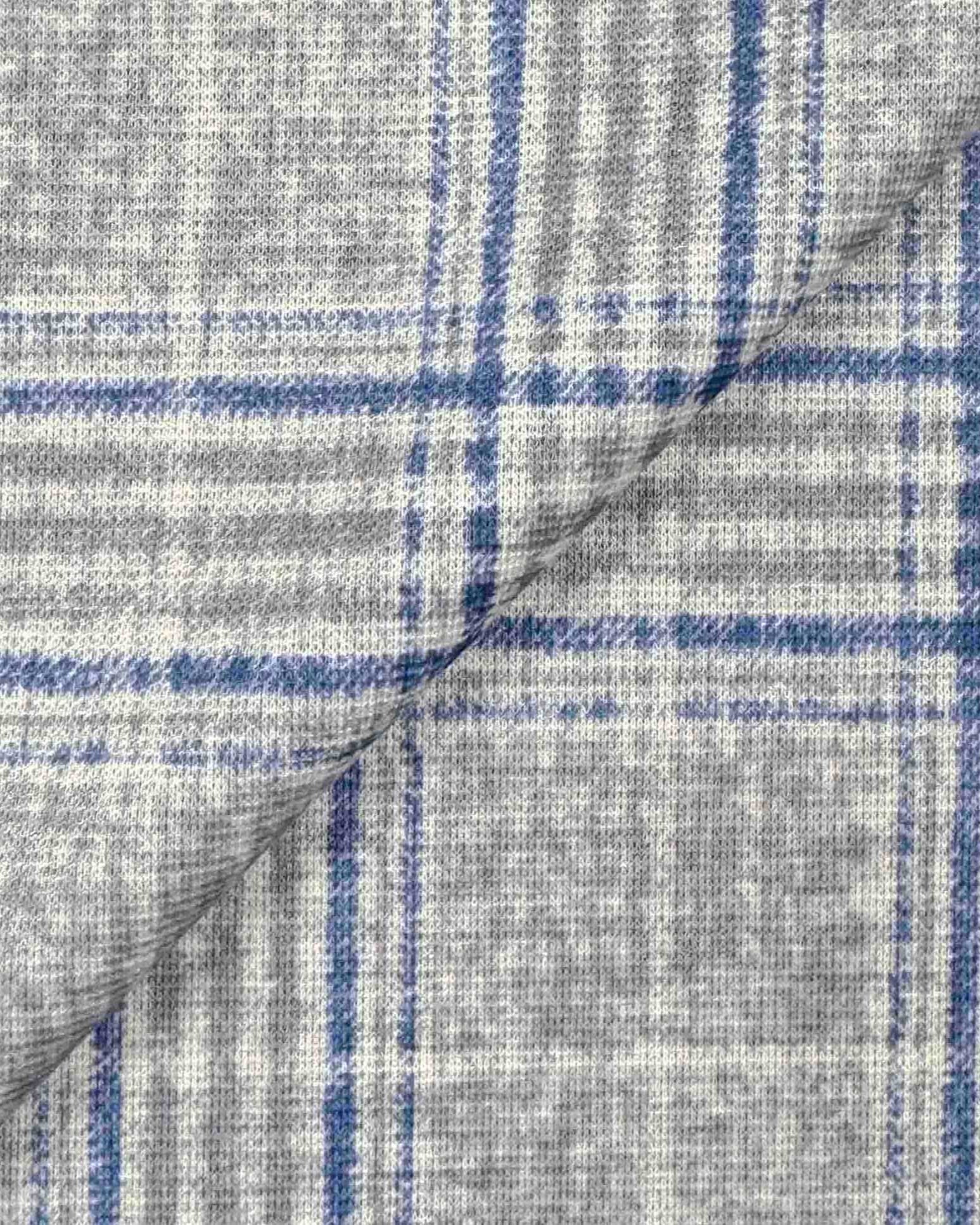 Athletic Fit Stretch Suit - Grey & Royal Blue Plaid