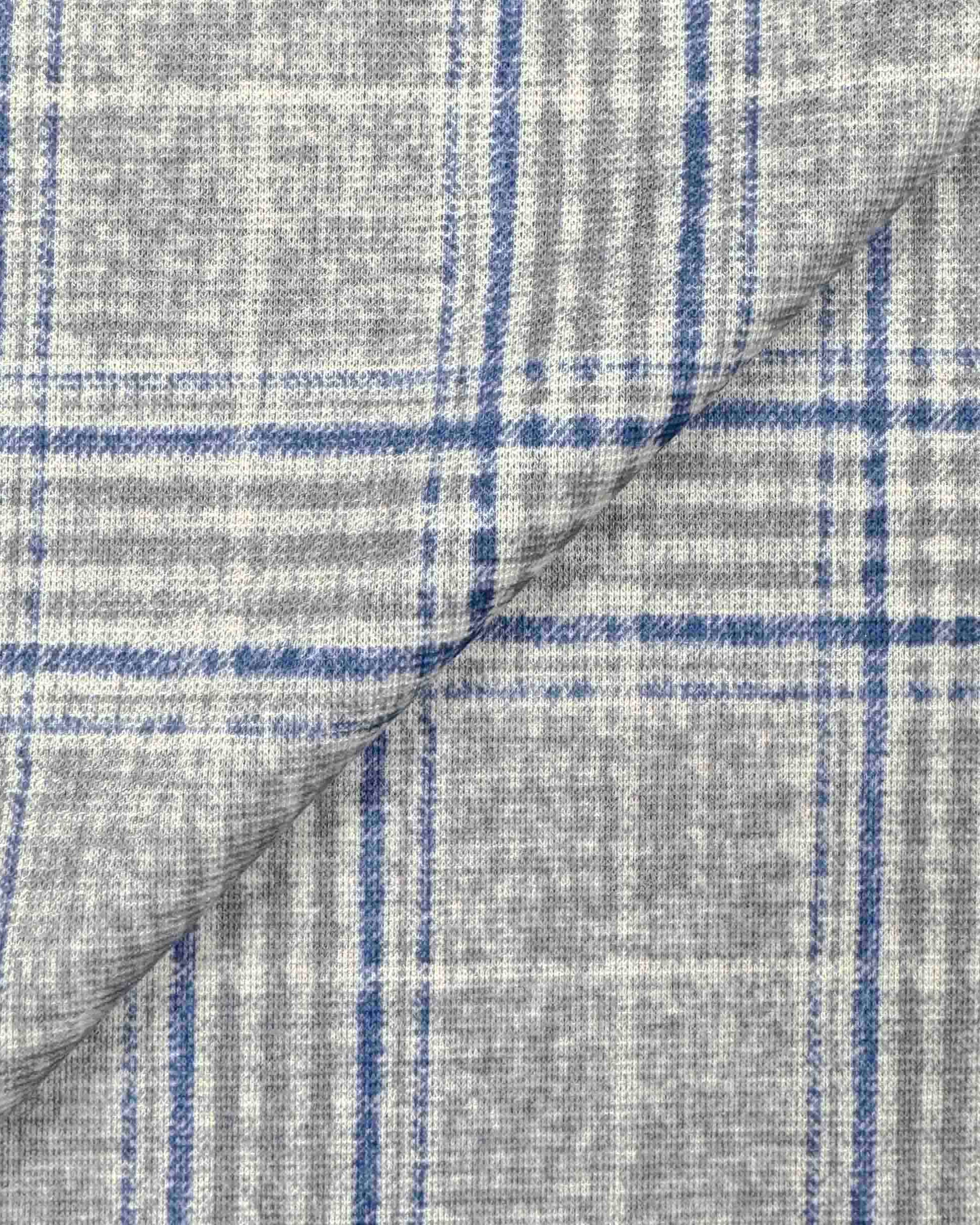 Athletic Fit Stretch Blazer - Grey & Royal Blue Plaid