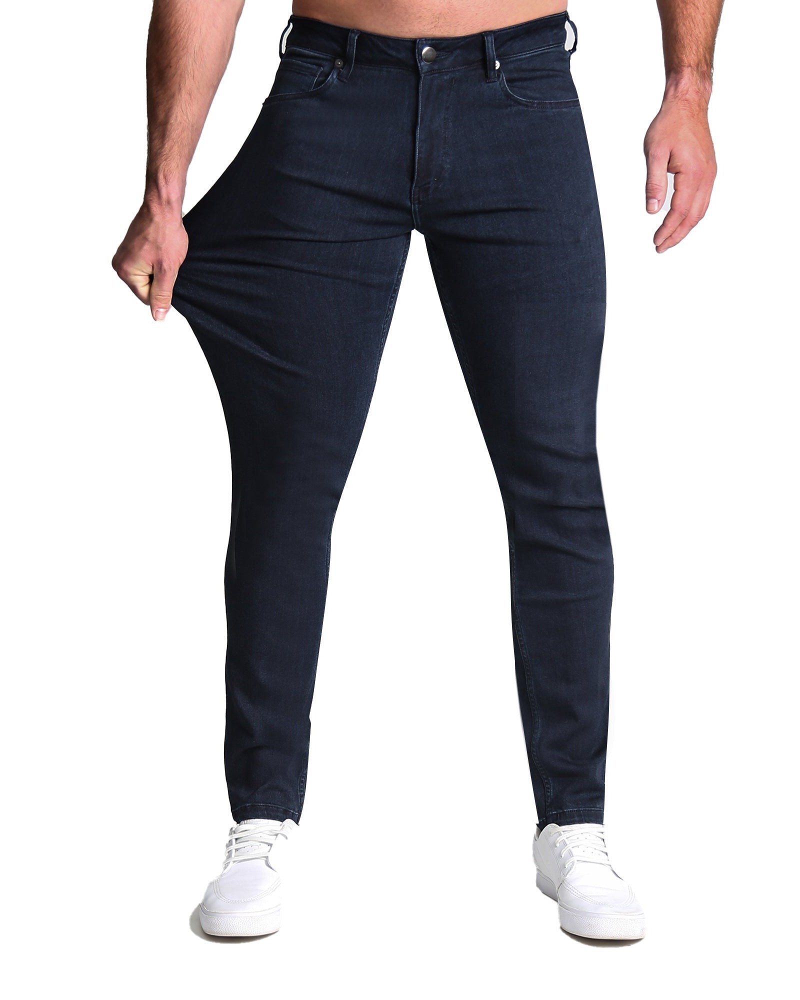 Athletic Fit Stretch Jeans - Navy