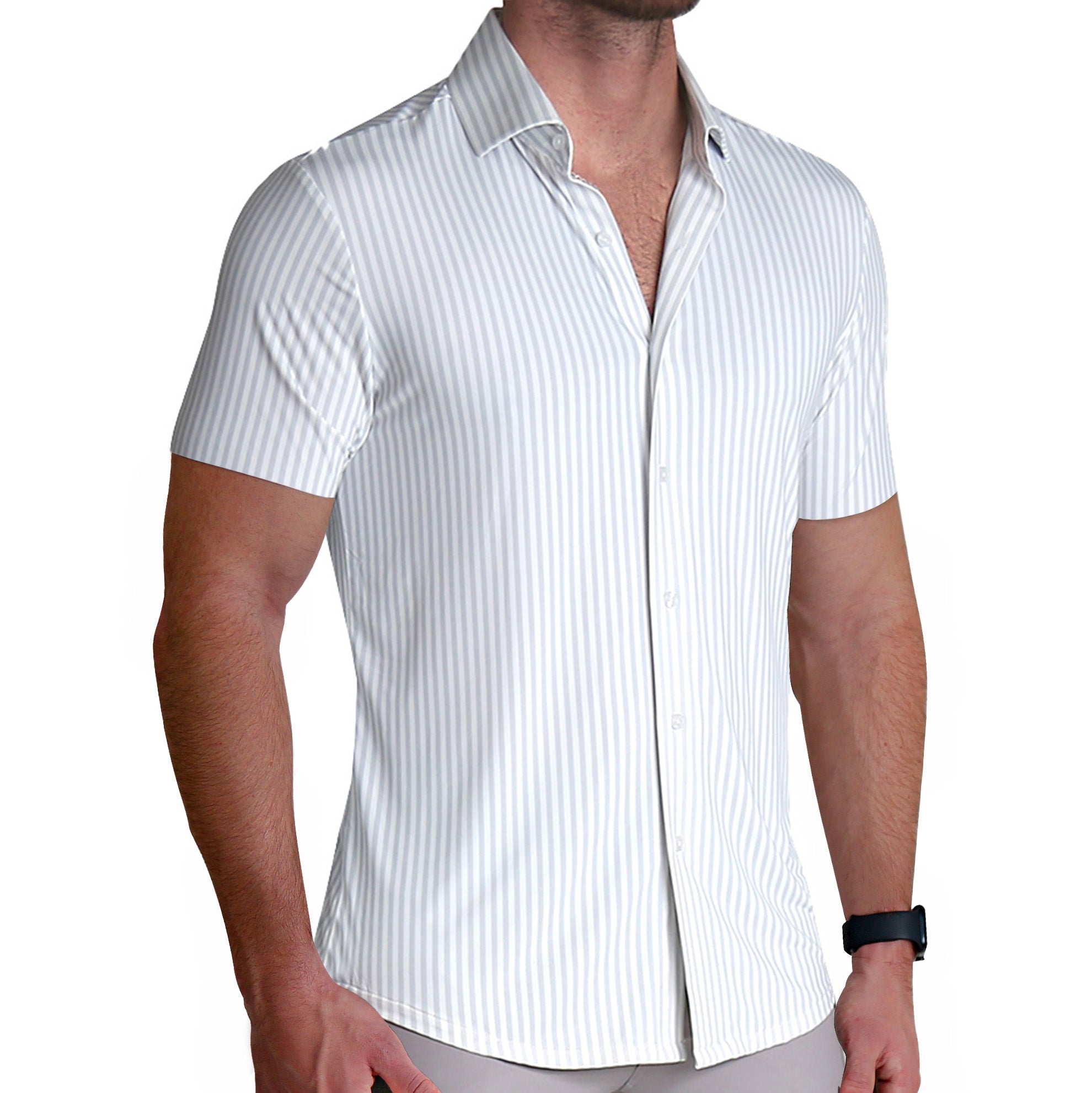 "The Anchor" Light Grey Bengal Stripe