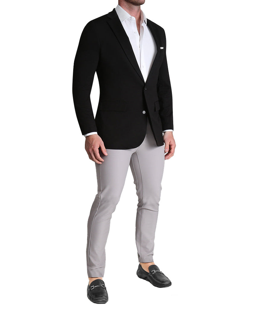 Athletic Fit Stretch Blazer - Black