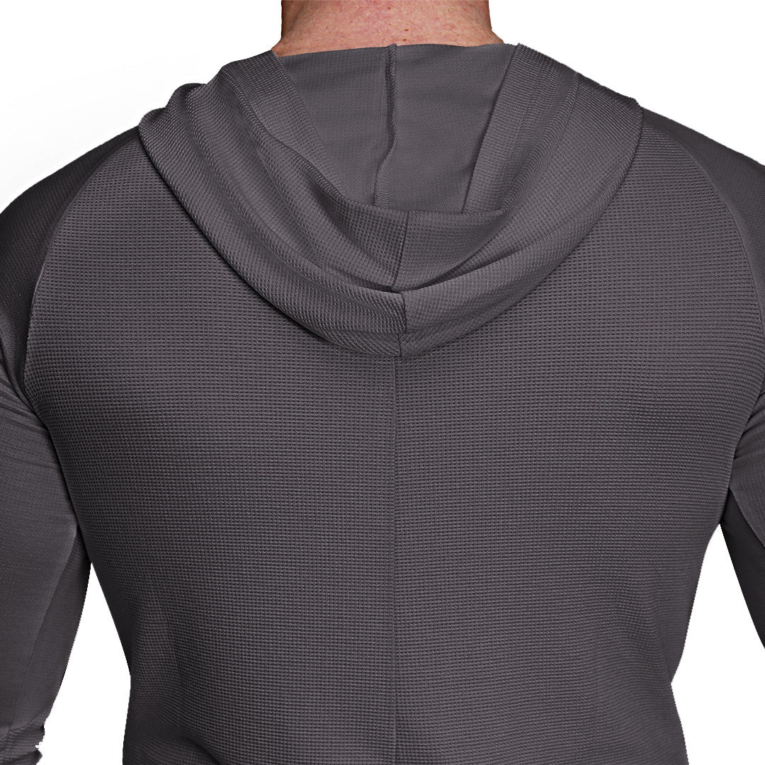 Waffle Knit Hoodie - Charcoal