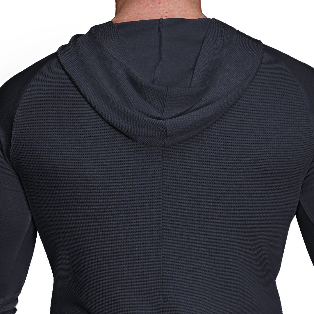 Waffle Knit Hoodie - Navy