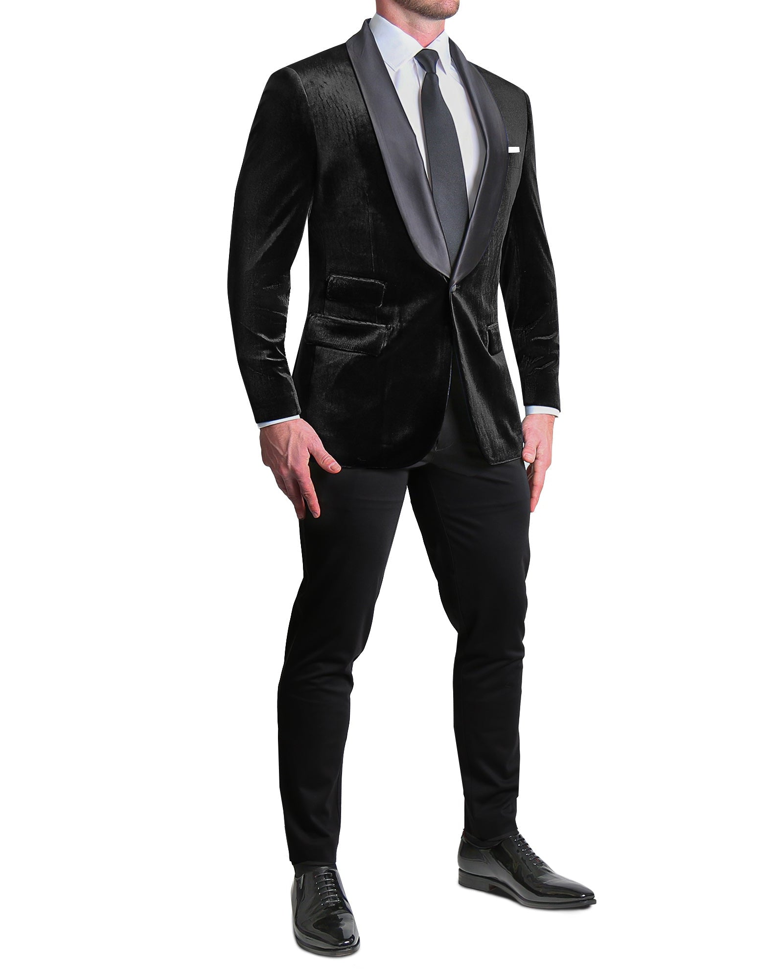 Athletic Fit Stretch Tuxedo - Black Velvet