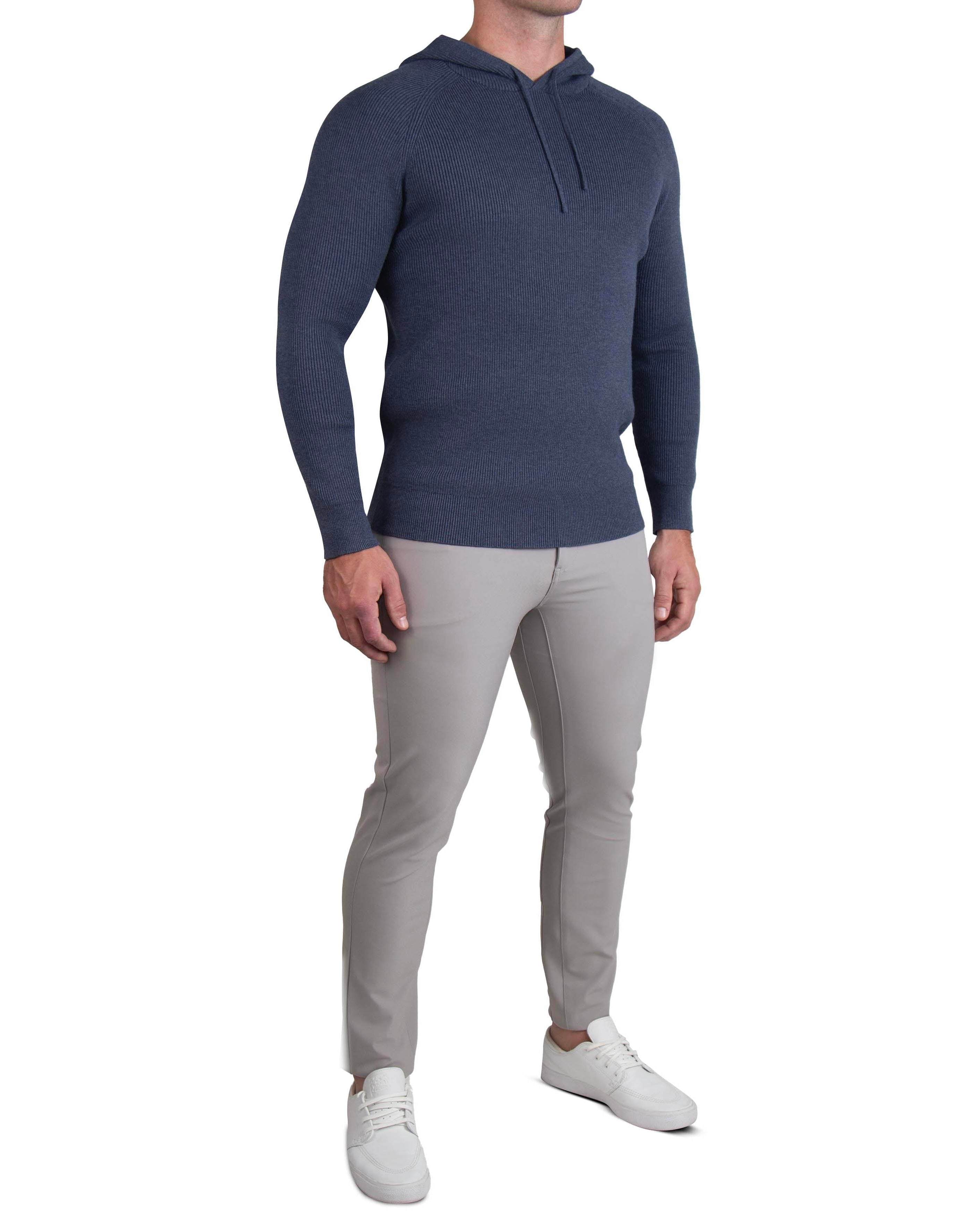 Heavy Knit Hoodie - Navy