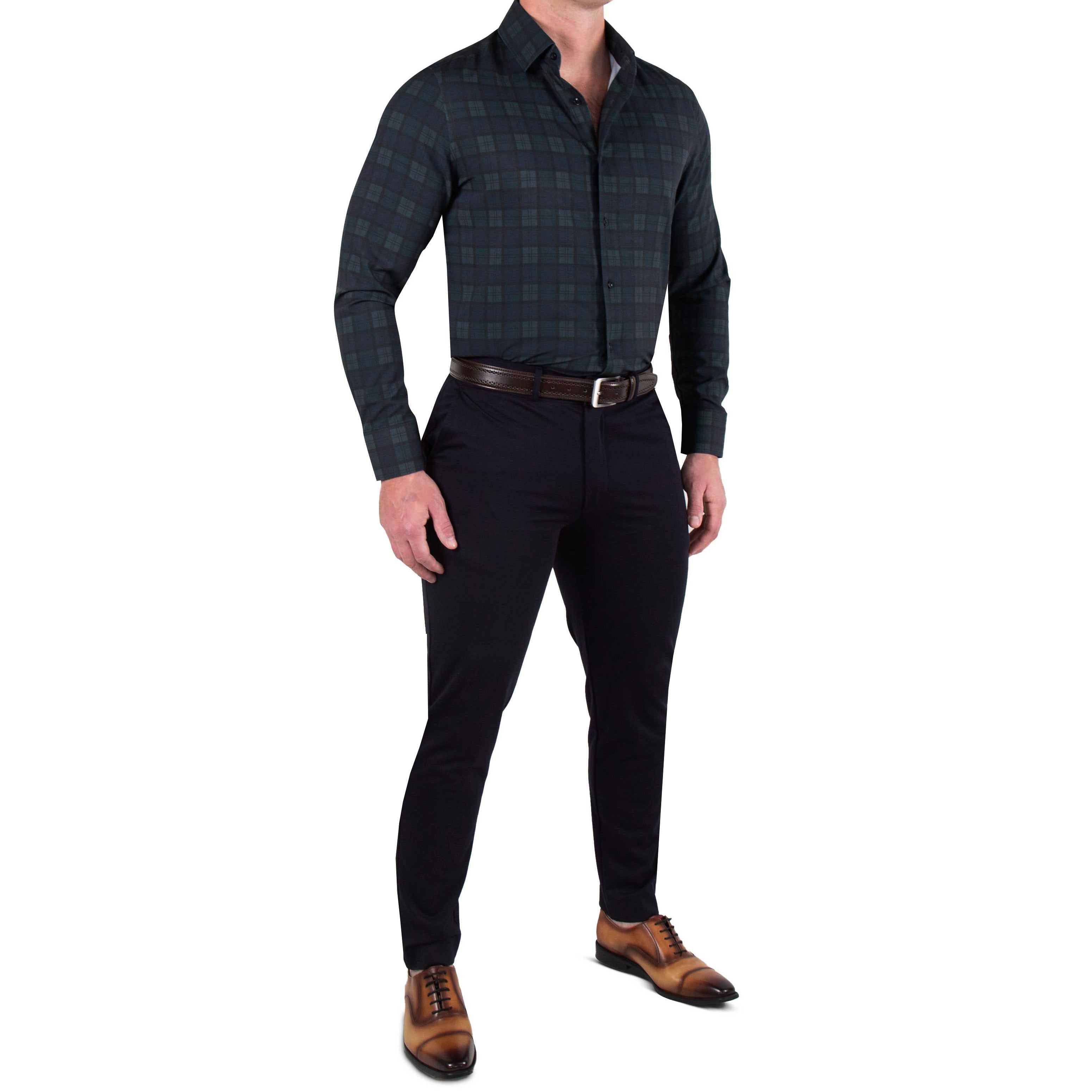 "The York" Navy, Black & Olive Plaid