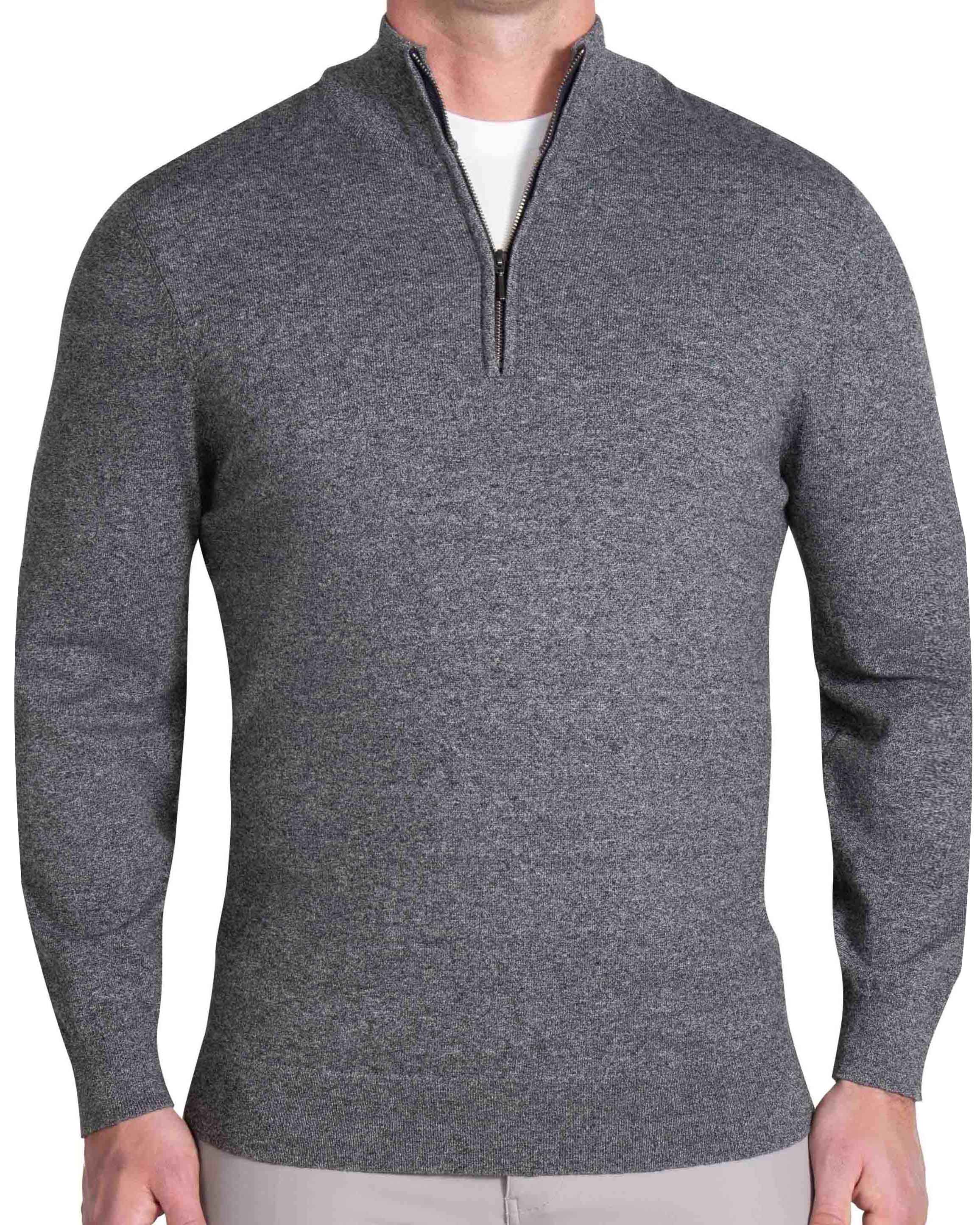 Mid-Weight Wool Quarter Zip - Charcoal
