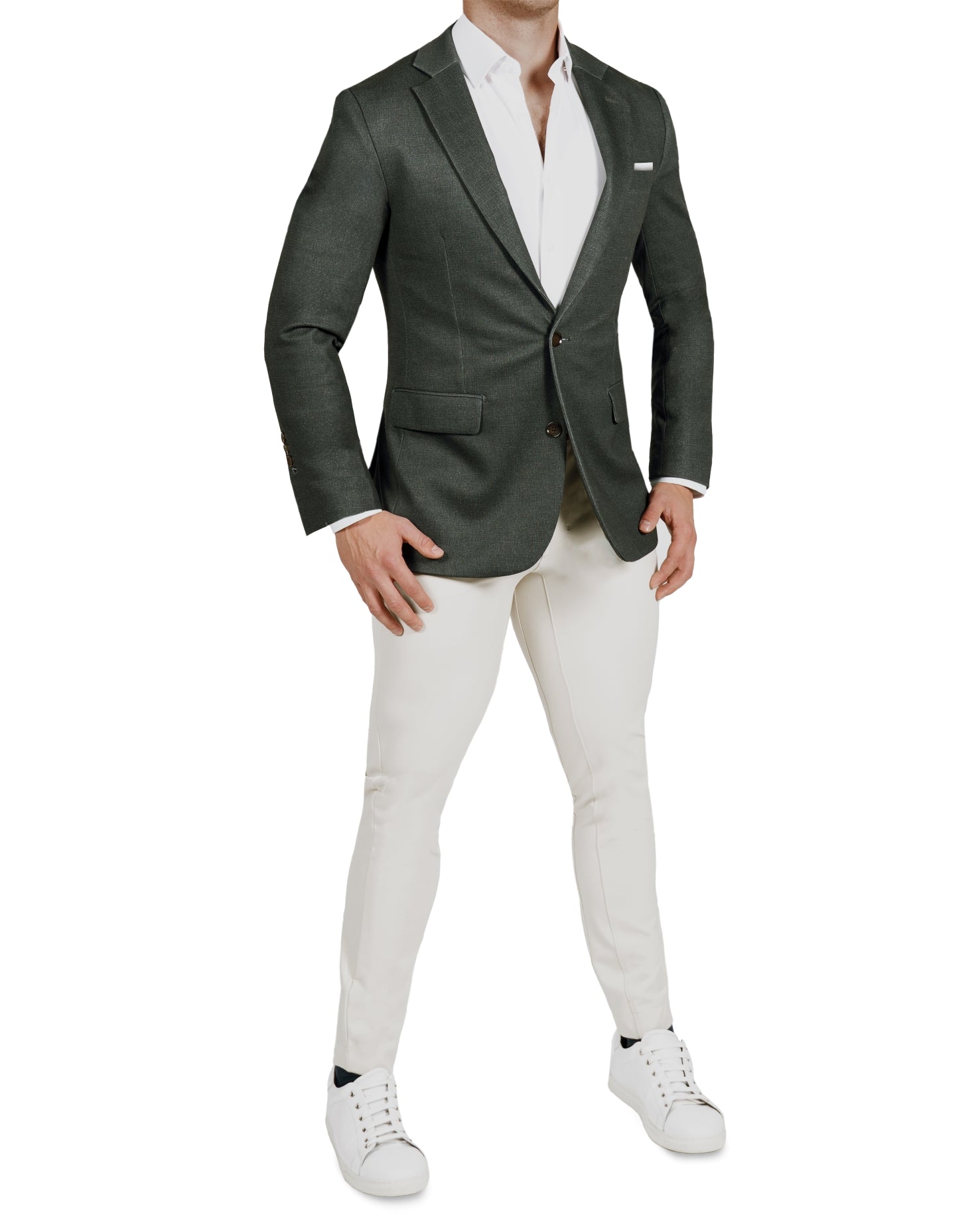 Athletic Fit Stretch Blazer - Deep Olive