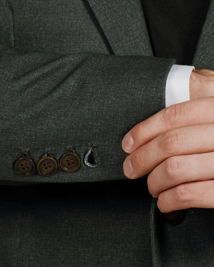 Athletic Fit Stretch Suit - Deep Olive