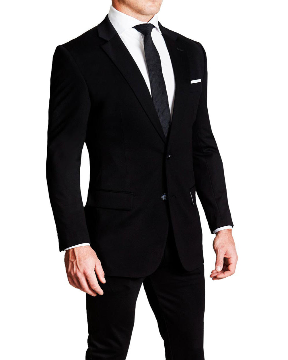 black dress suit Athletic Fit Stretch Suit