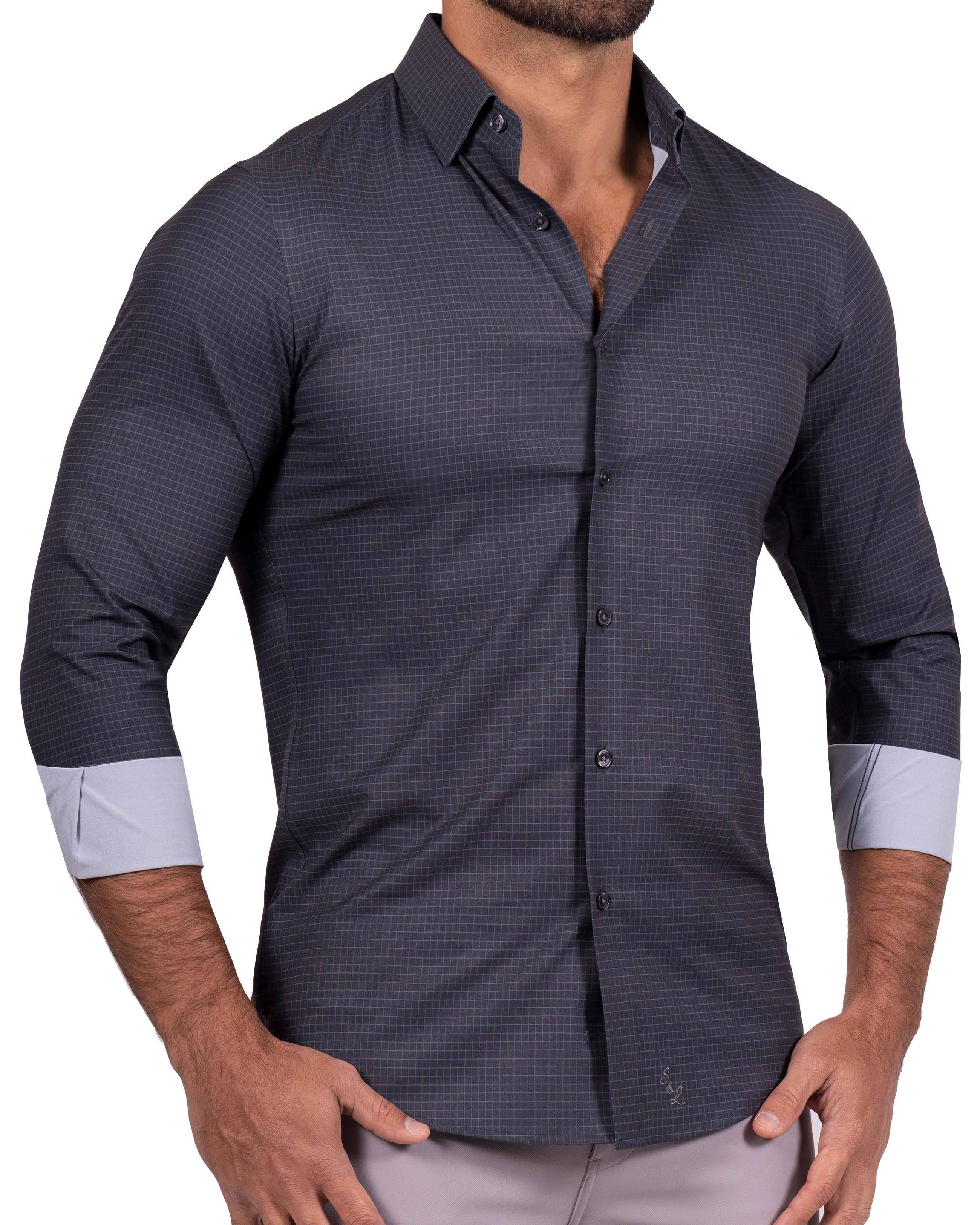 "The Avenue" Charcoal Grey & Light Grey Windowpane