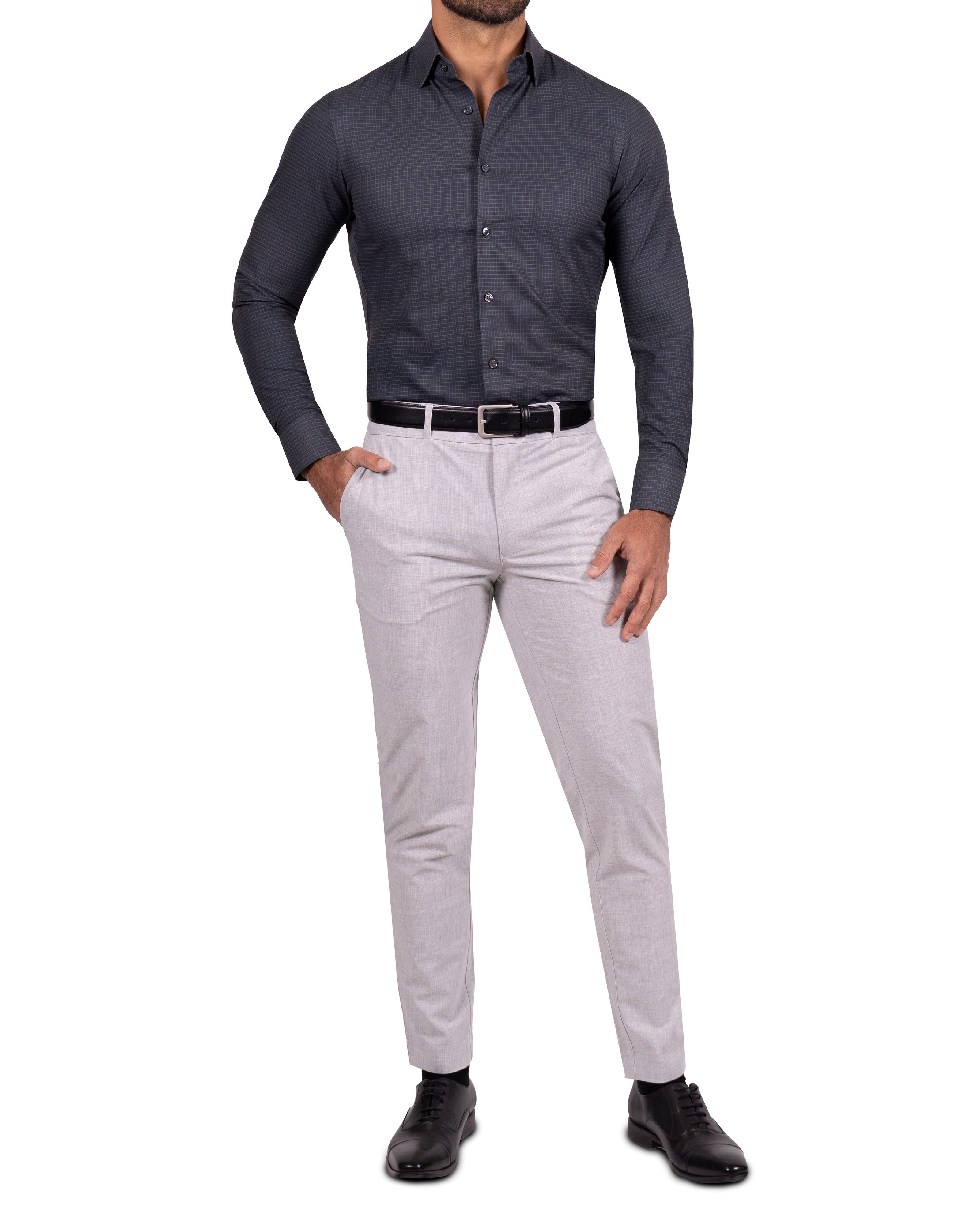 "The Avenue" Charcoal Grey & Light Grey Windowpane