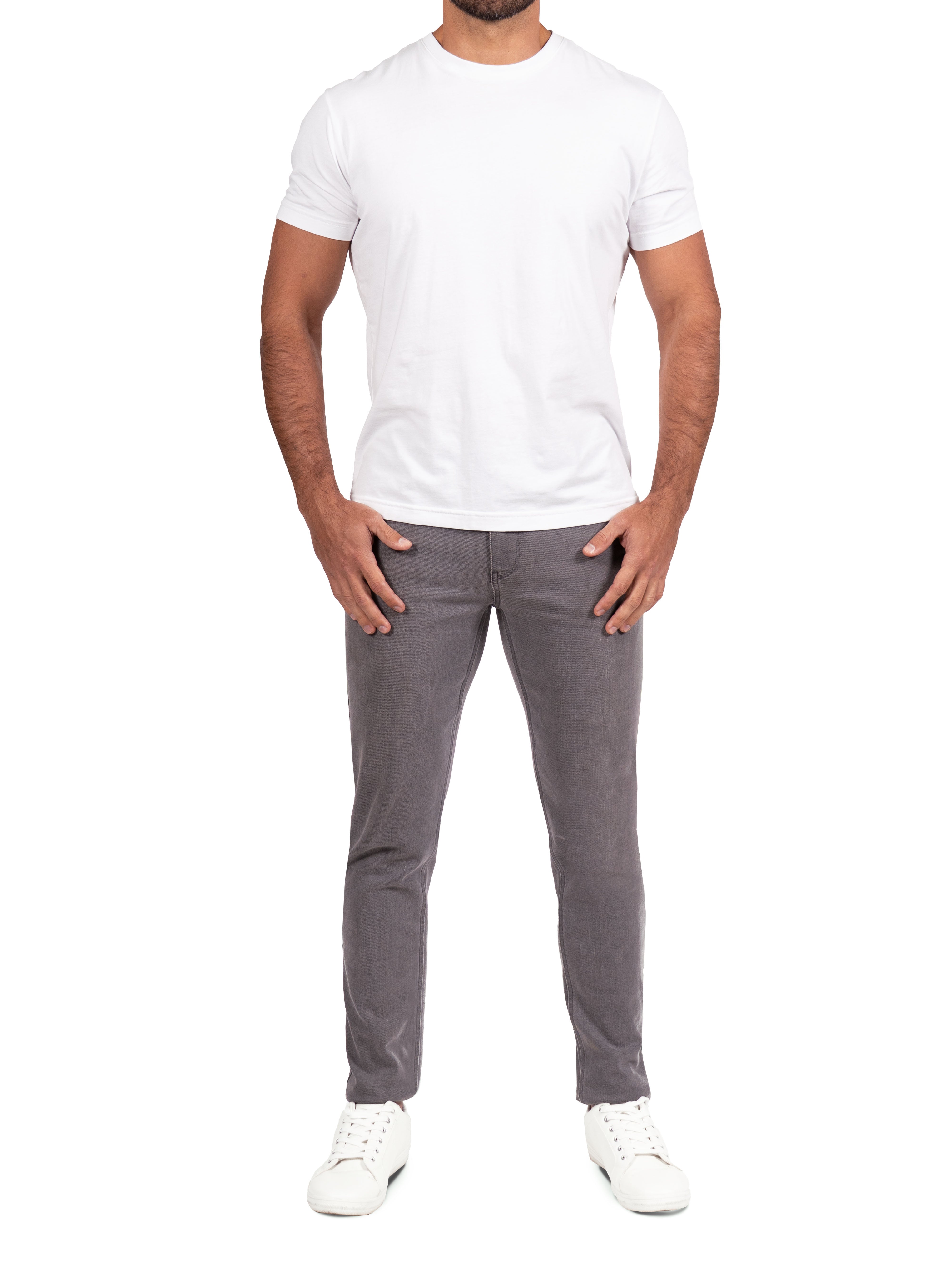 Athletic Fit Stretch Jeans - Slate Grey