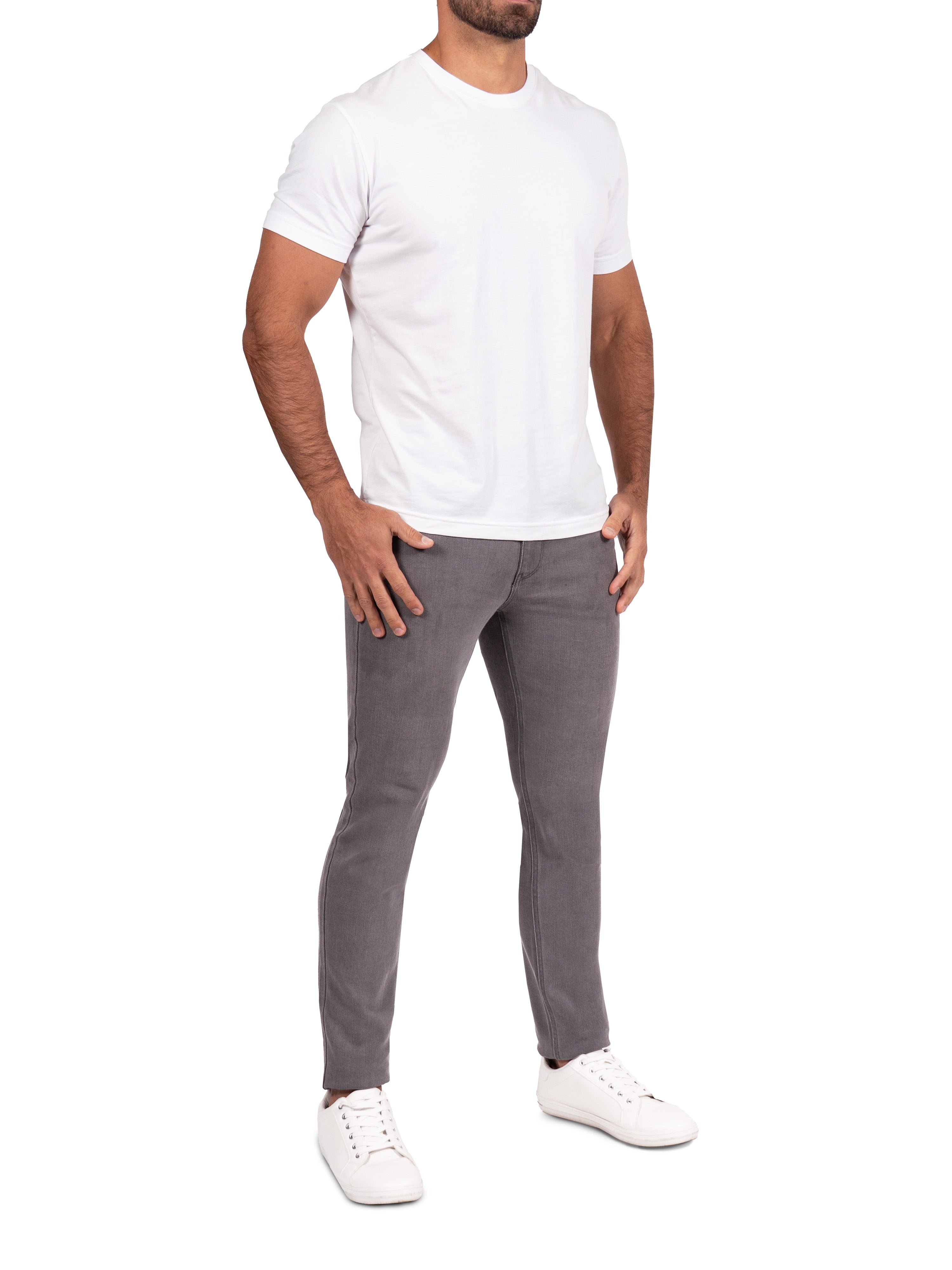 Athletic Fit Stretch Jeans - Slate Grey