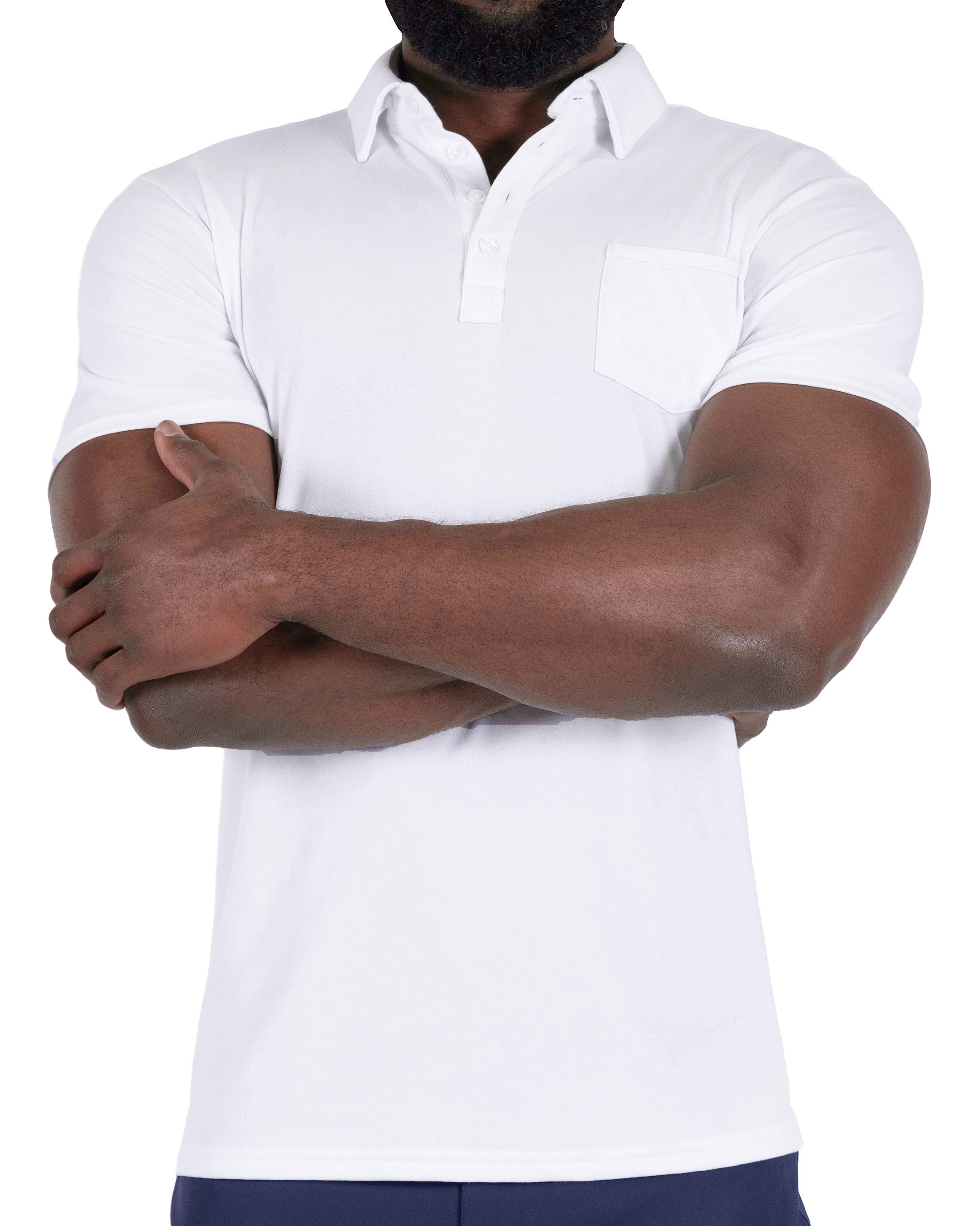 "The Noah" White Pique Polo
