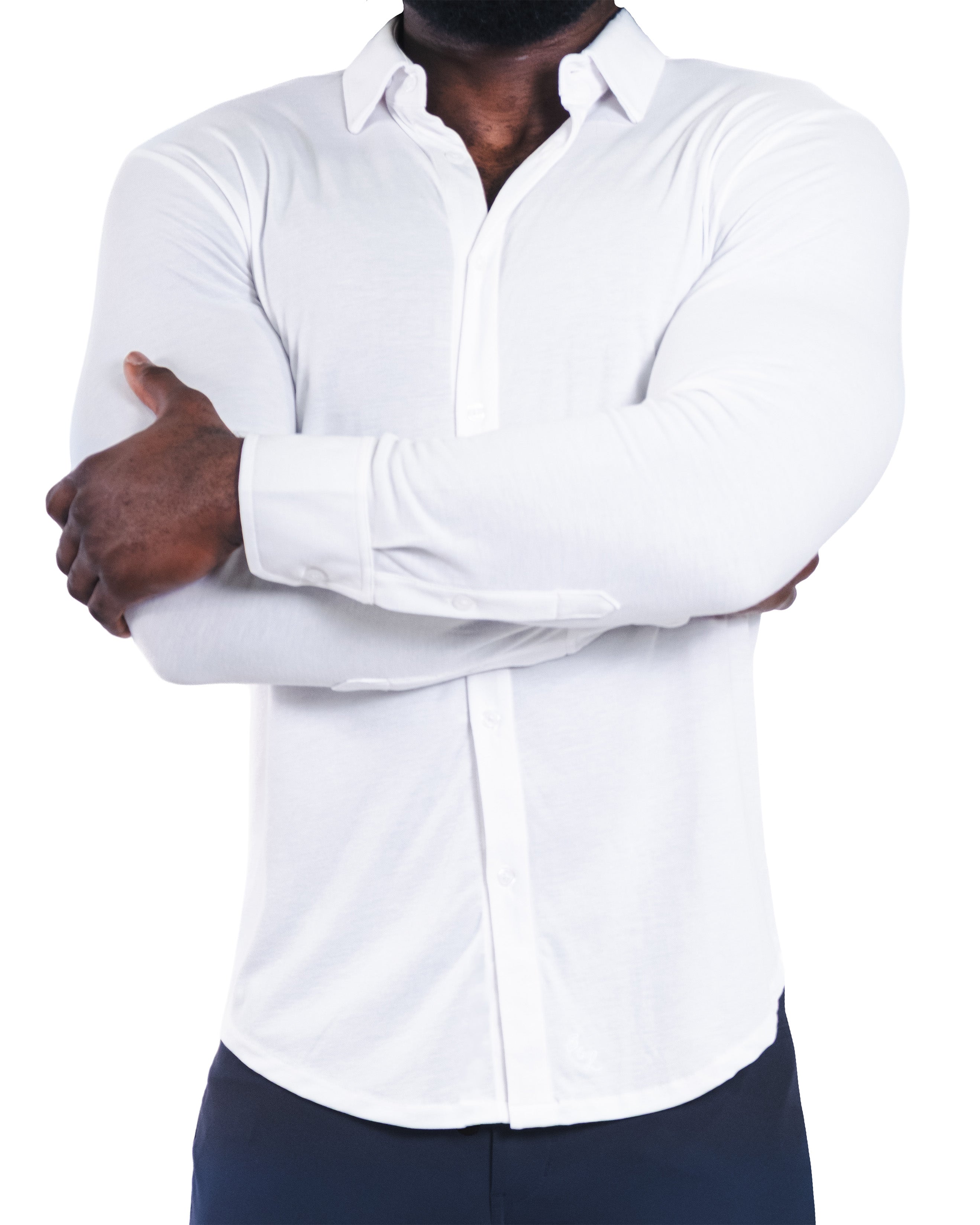 "The Mark" White Pique Button Down