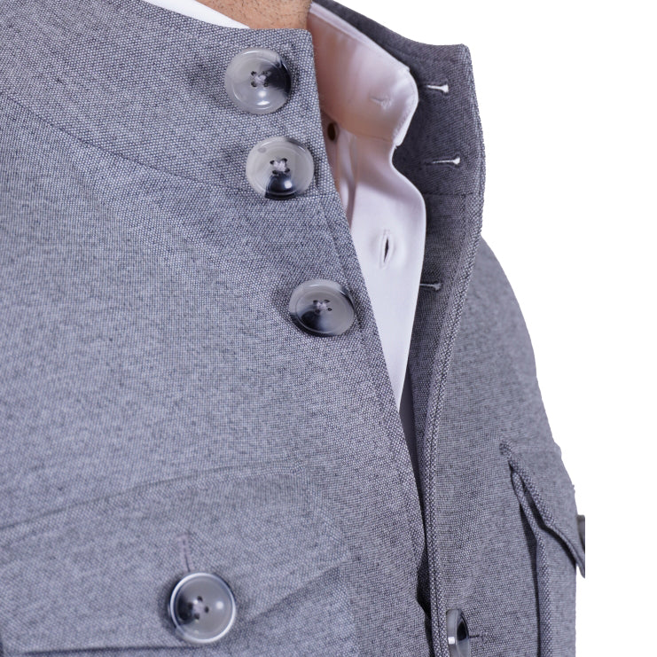 Knit Field Jacket - Grey