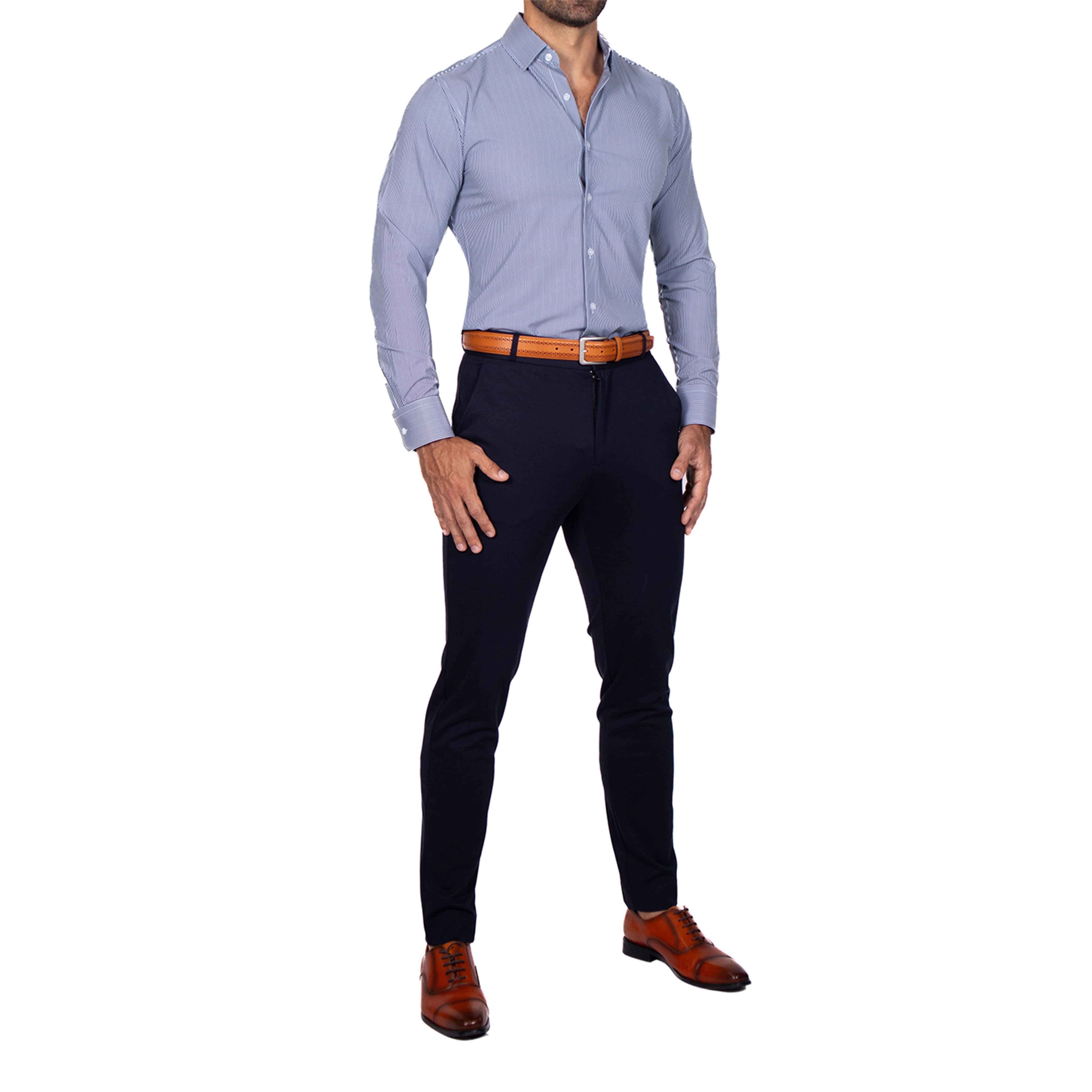 "The Hugo" Navy Pinstripe
