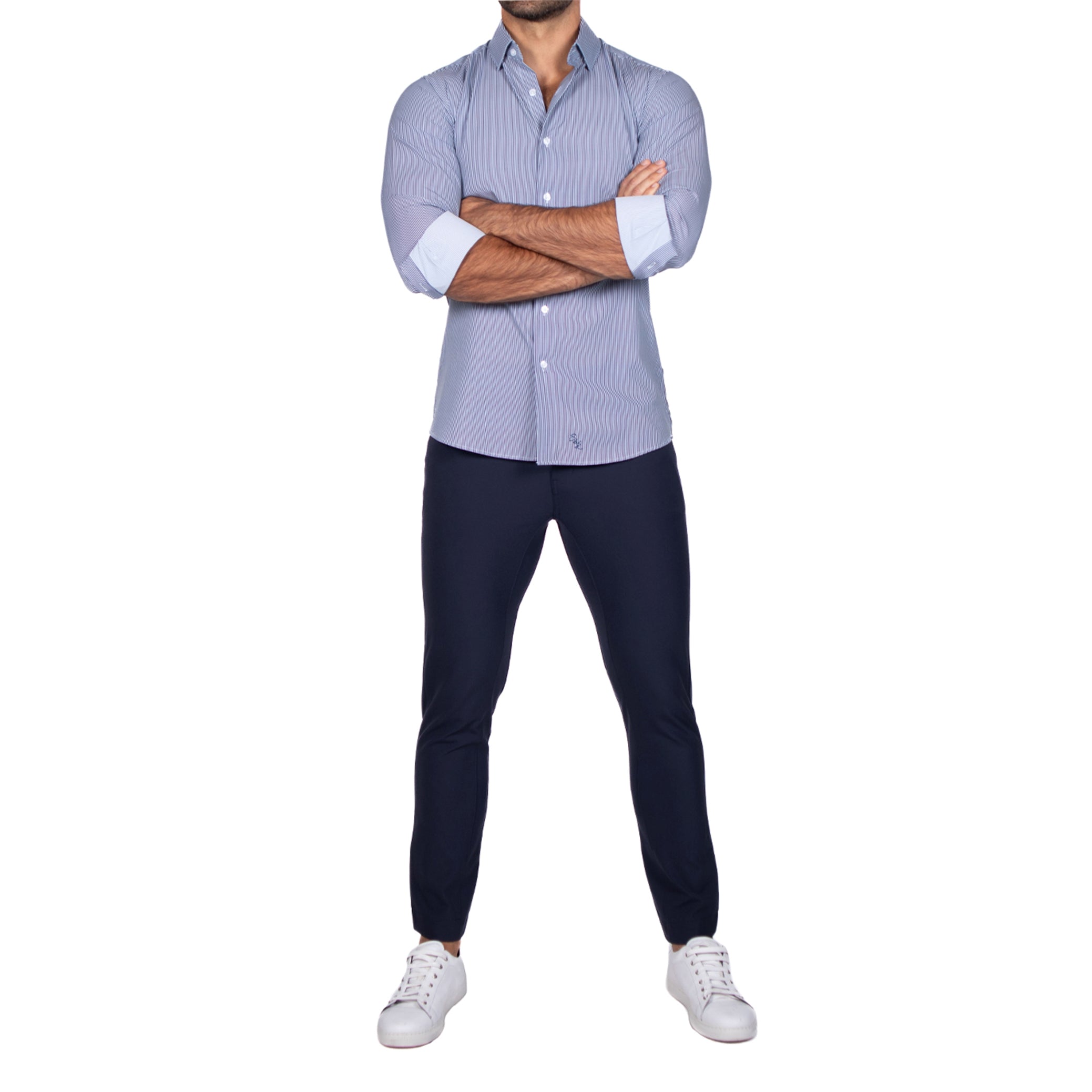 "The Hugo" Navy Pinstripe