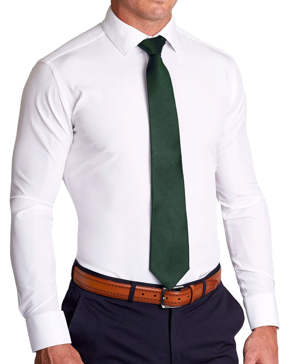 Hunter Green Woven Silk Tie