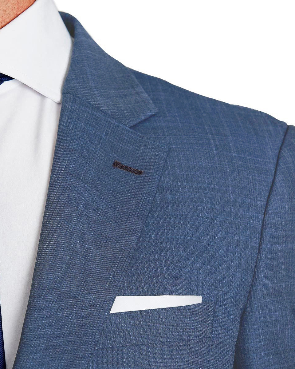 Athletic Fit Stretch Suit - Heathered Blue