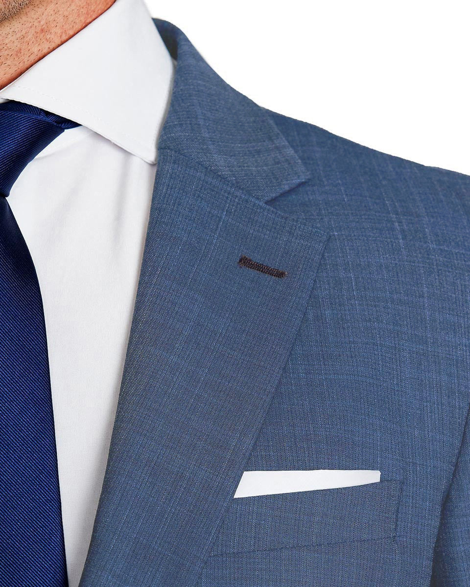 Athletic Fit Stretch Blazer - Heathered Blue