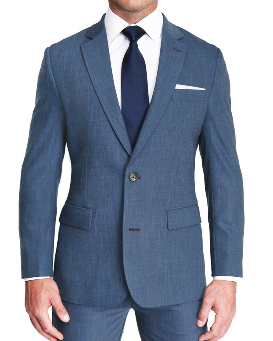 Athletic Fit Stretch Blazer - Heathered Blue