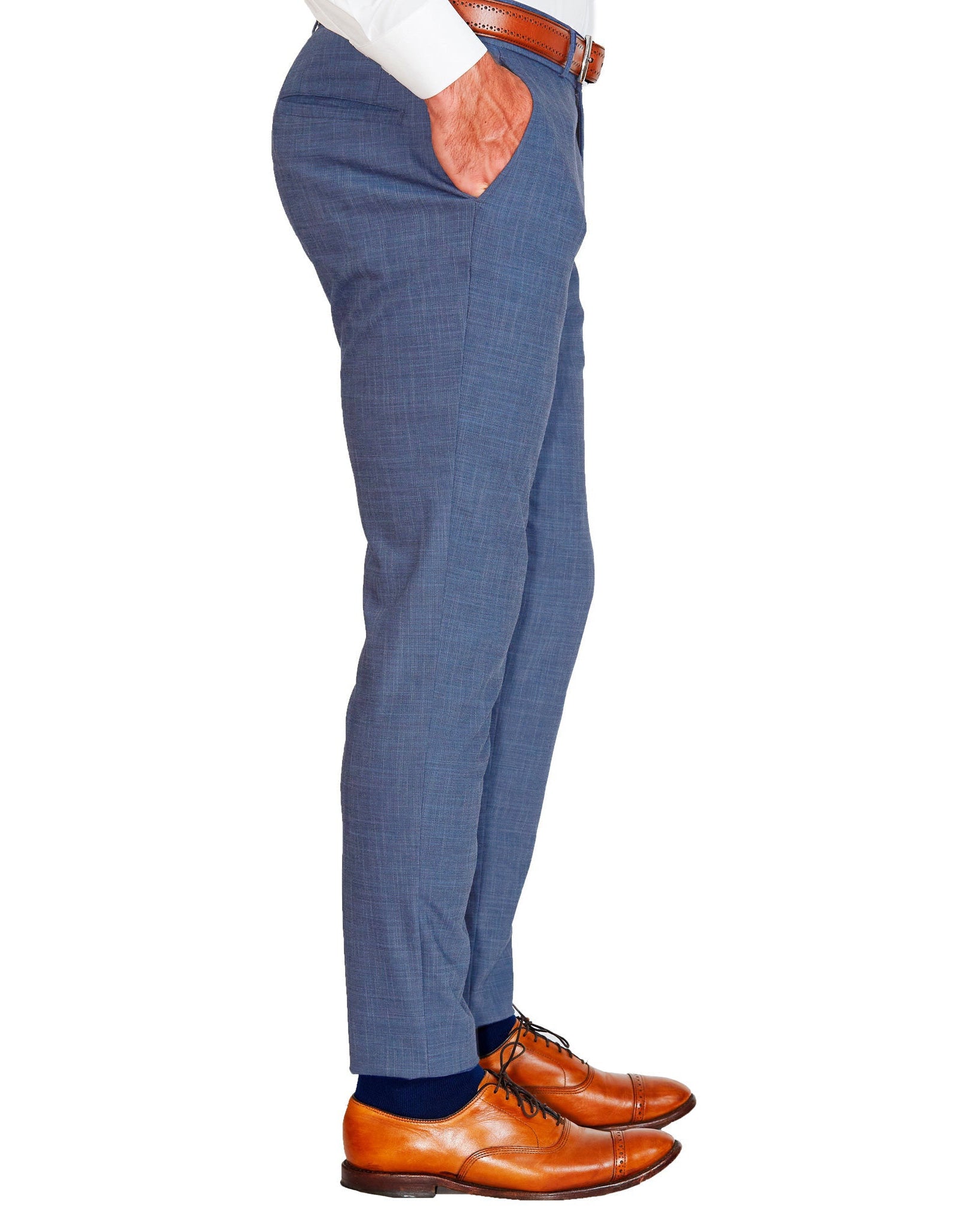 Athletic Fit Stretch Suit - Heathered Blue