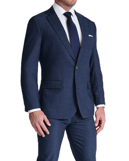Athletic Fit Stretch Suit - Heathered Navy