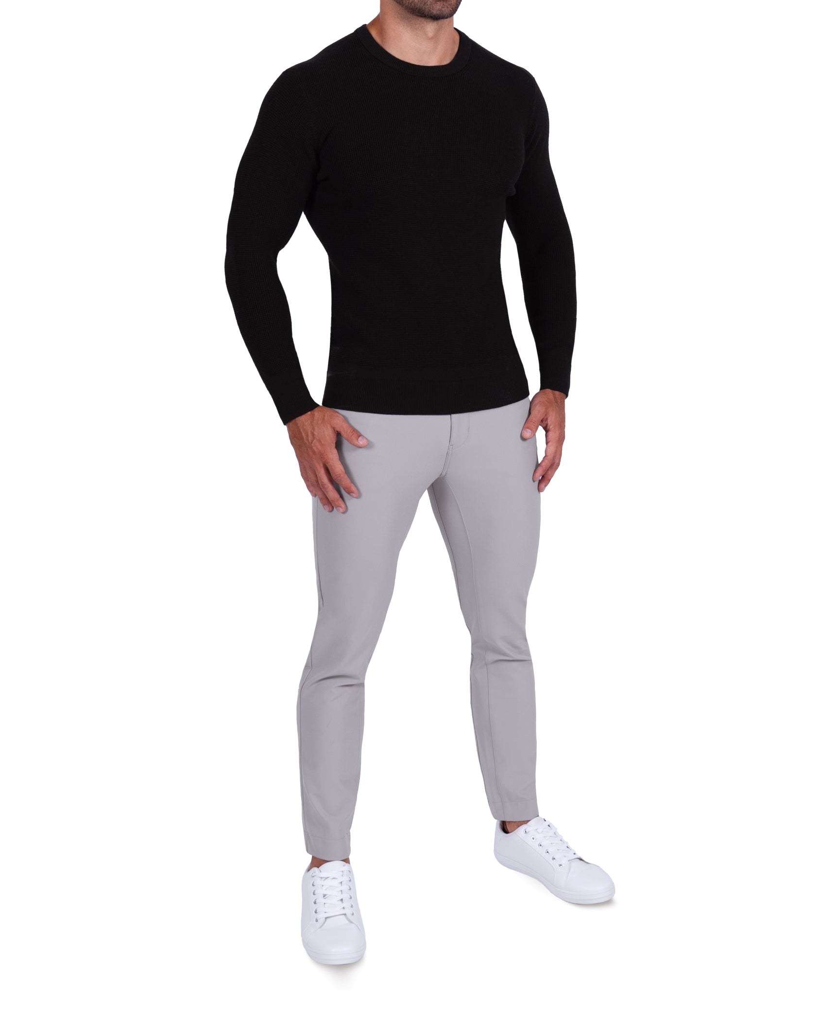 Heavy Knit Crewneck  - Black