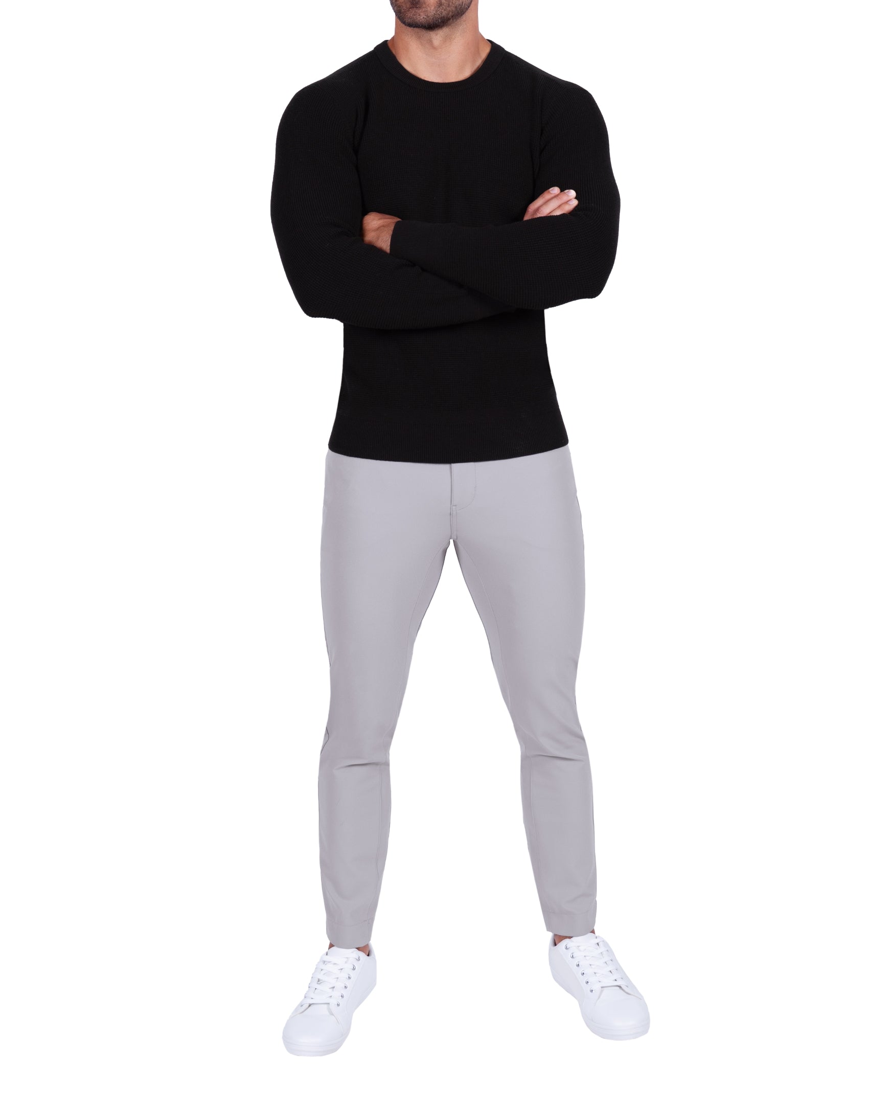 Heavy Knit Crewneck  - Black