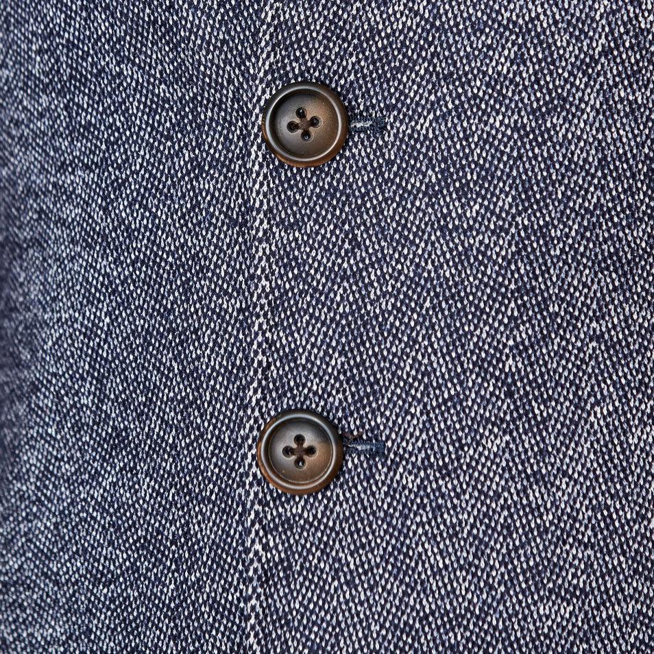 Navy Open Button Overcoat
