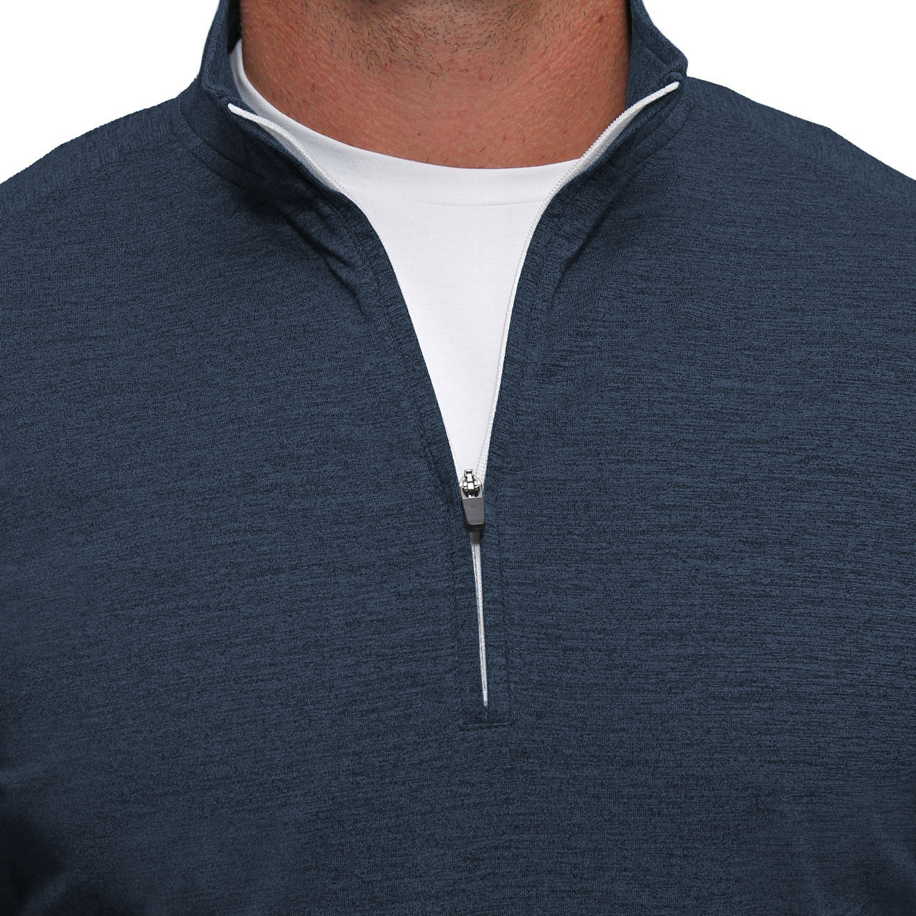 Tech Quarter Zip - Heathered Navy