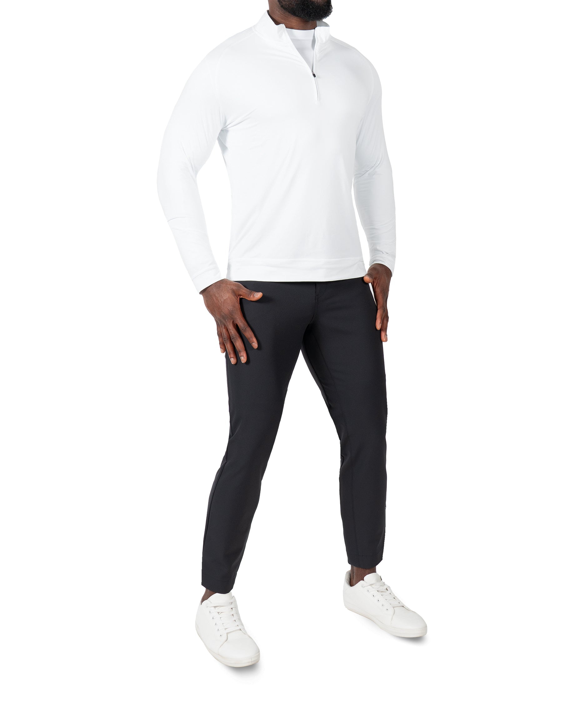 Tech Quarter Zip - White