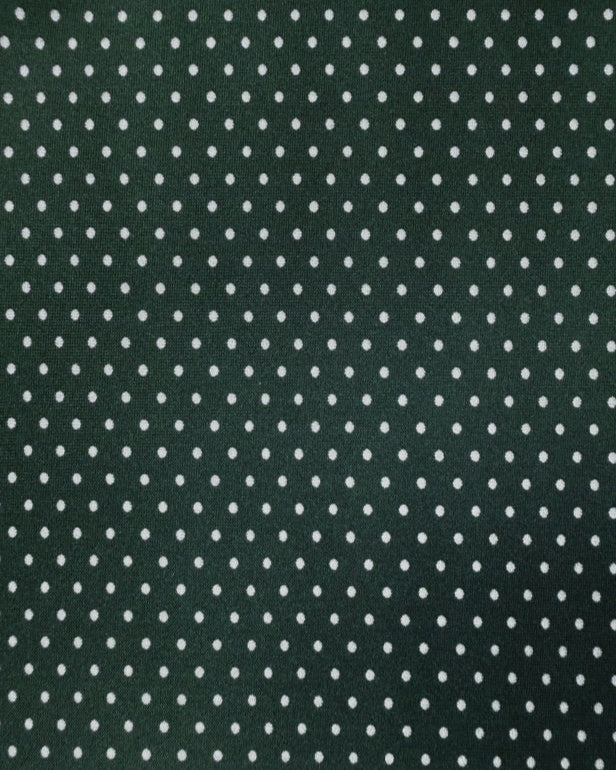 "The Palm" Green with White Mini Dot Print