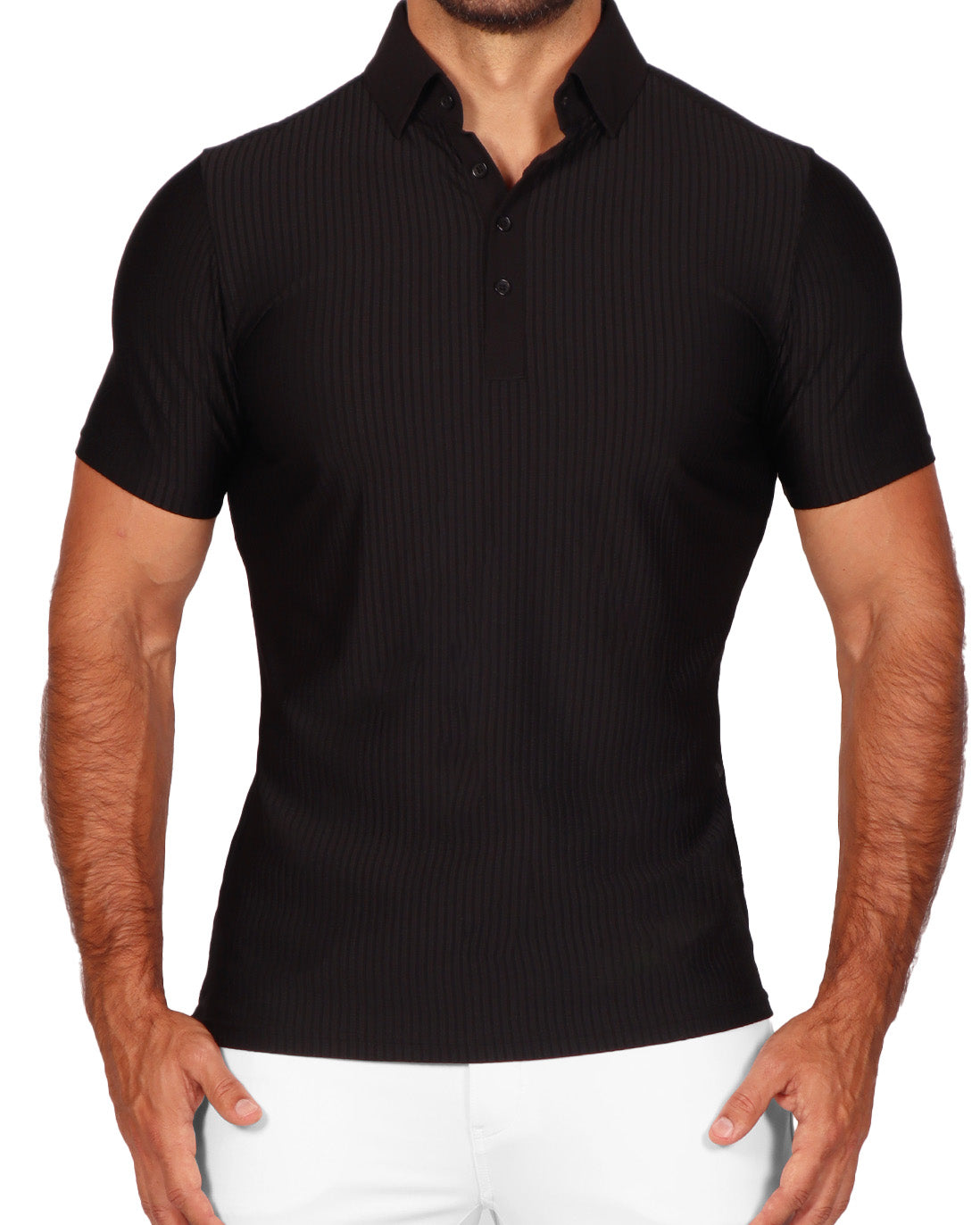 Seersucker Polo - Black