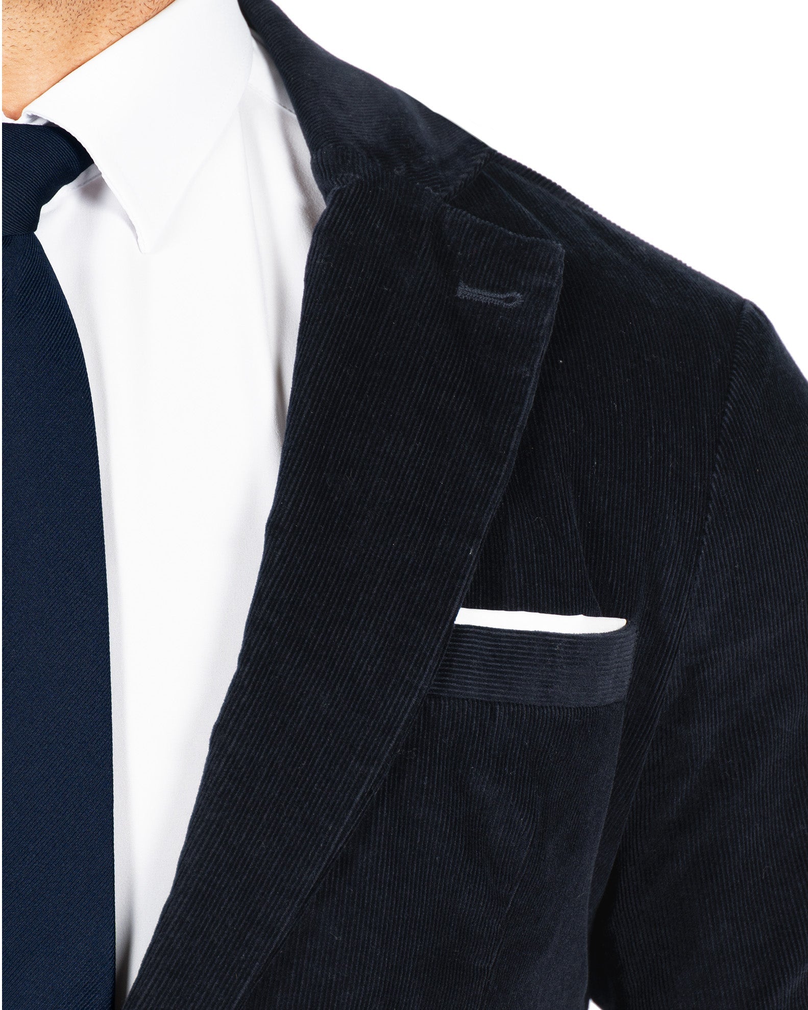 Unstructured Corduroy Blazer - Dark Navy
