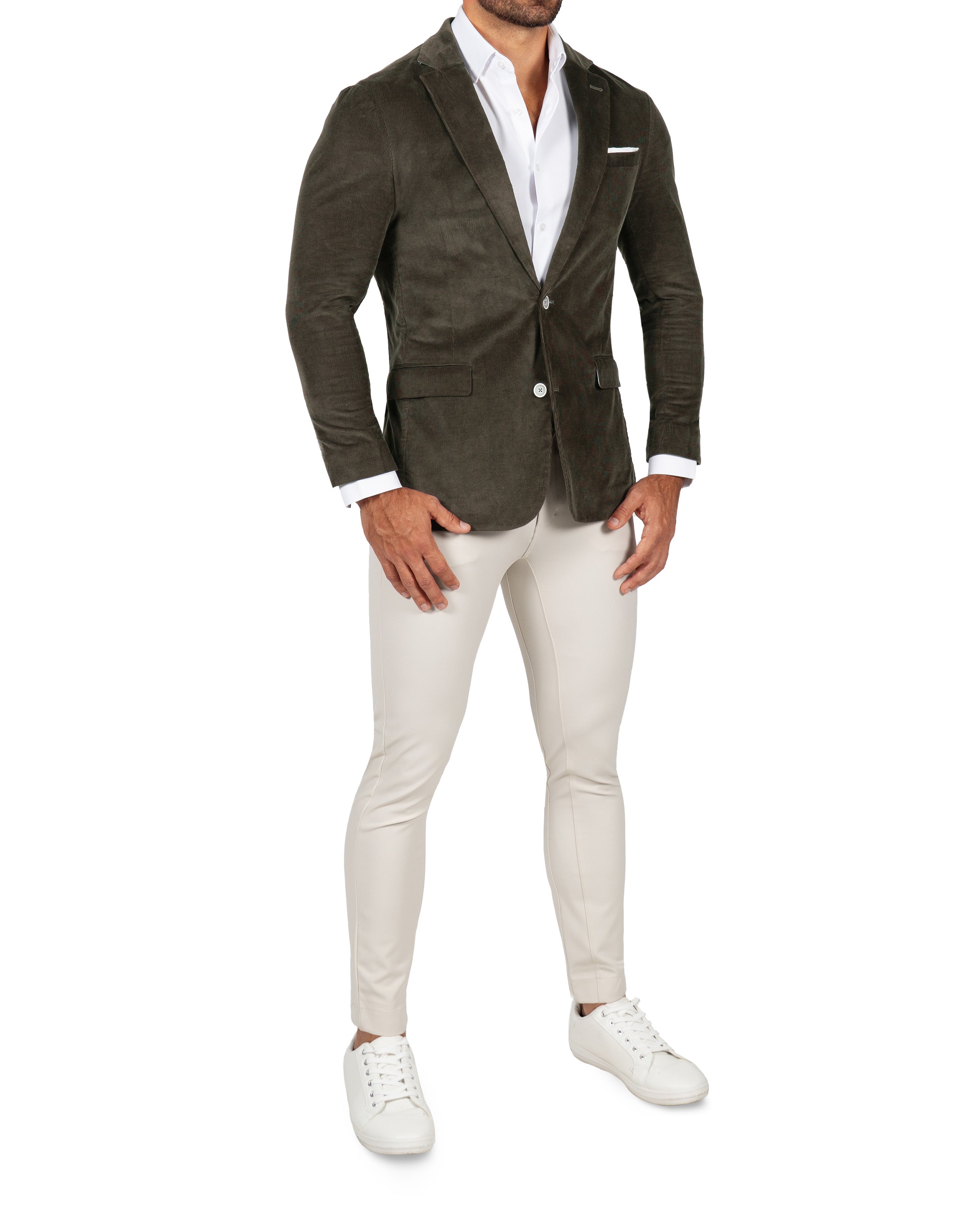 Unstructured Corduroy Blazer - Dark Olive