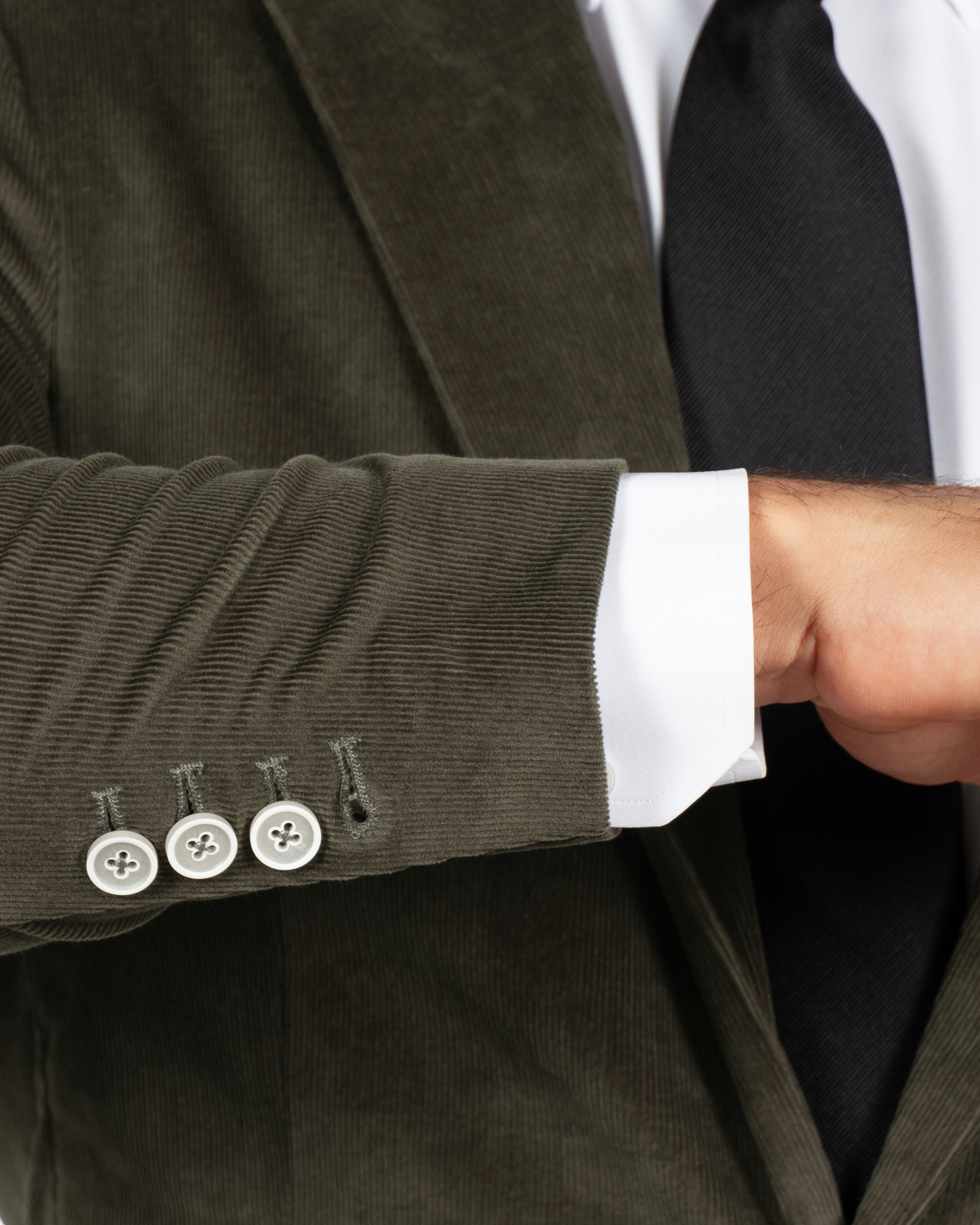 Unstructured Corduroy Blazer - Dark Olive