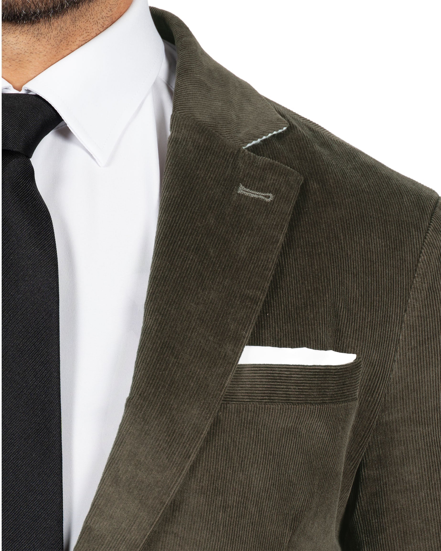 Unstructured Corduroy Blazer - Dark Olive