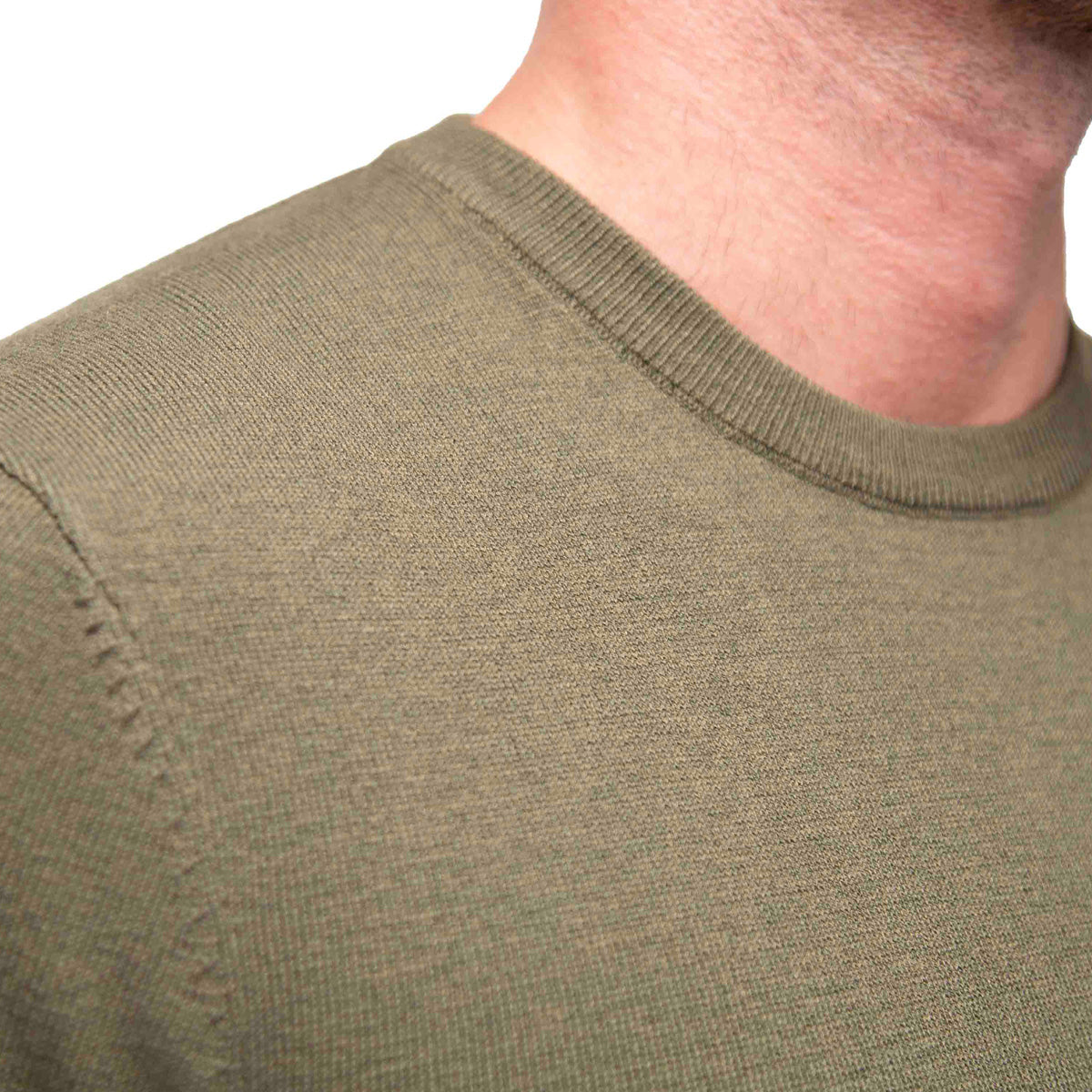 Mid-Weight Wool Crewneck - Olive