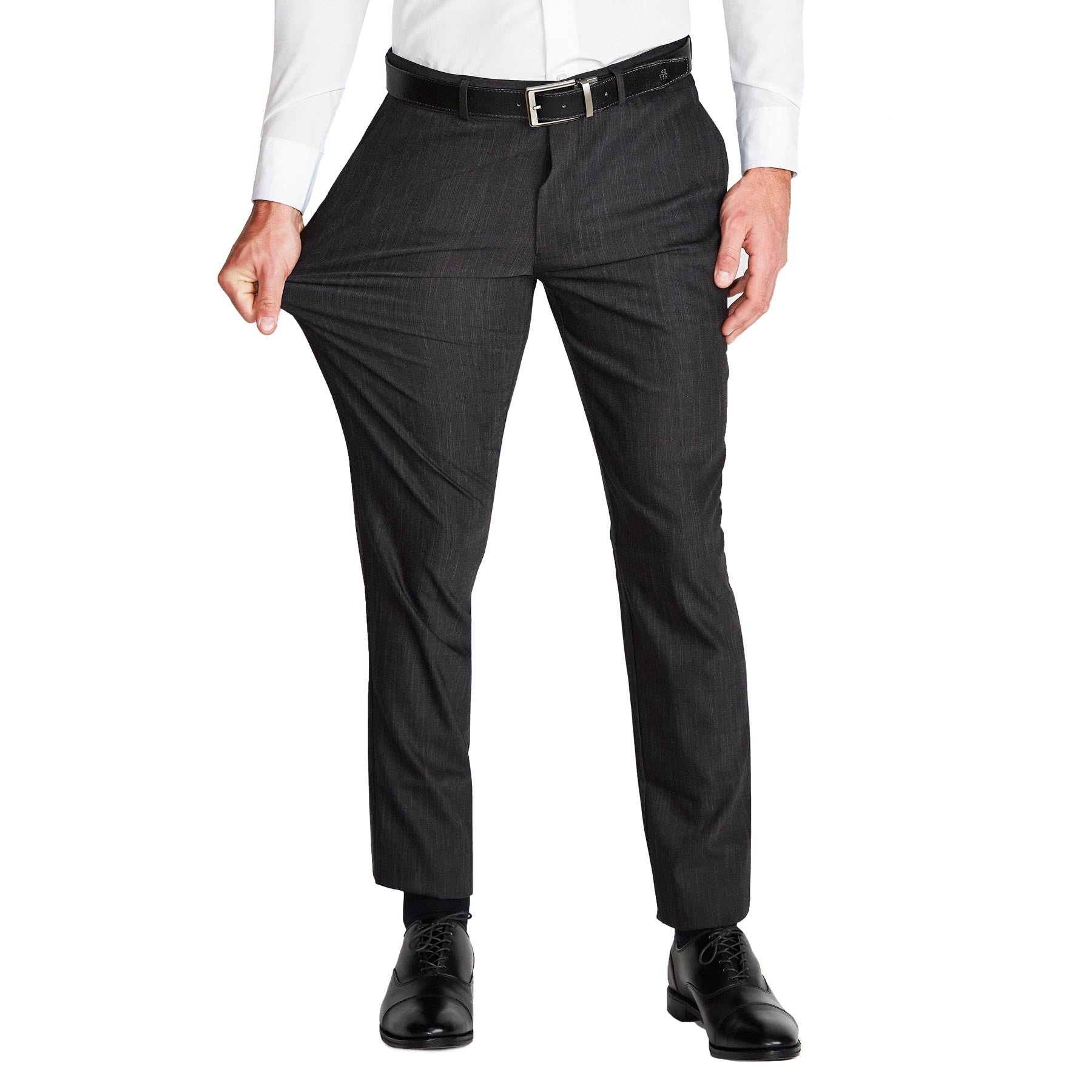 Athletic Fit Stretch Suit - Heathered Charcoal