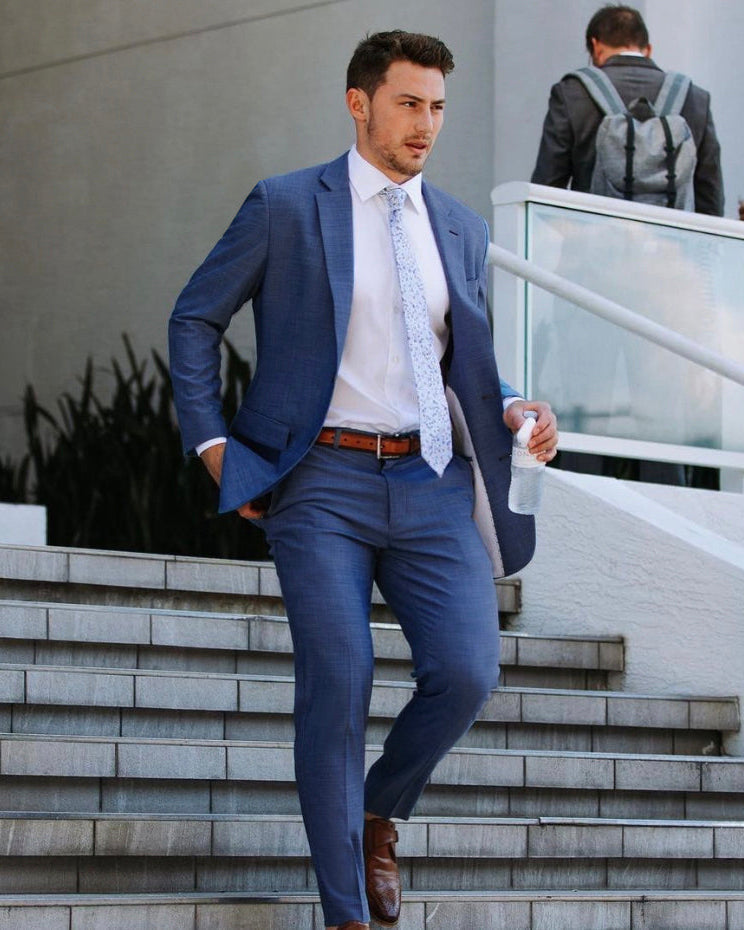 Athletic Fit Stretch Blazer - Heathered Blue