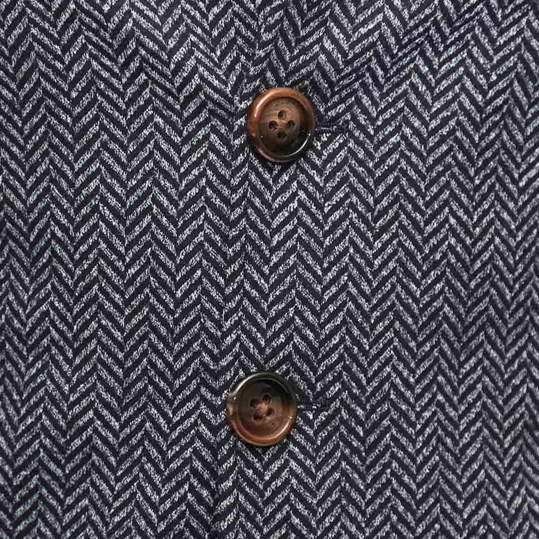 Grey & Navy Herringbone Overcoat