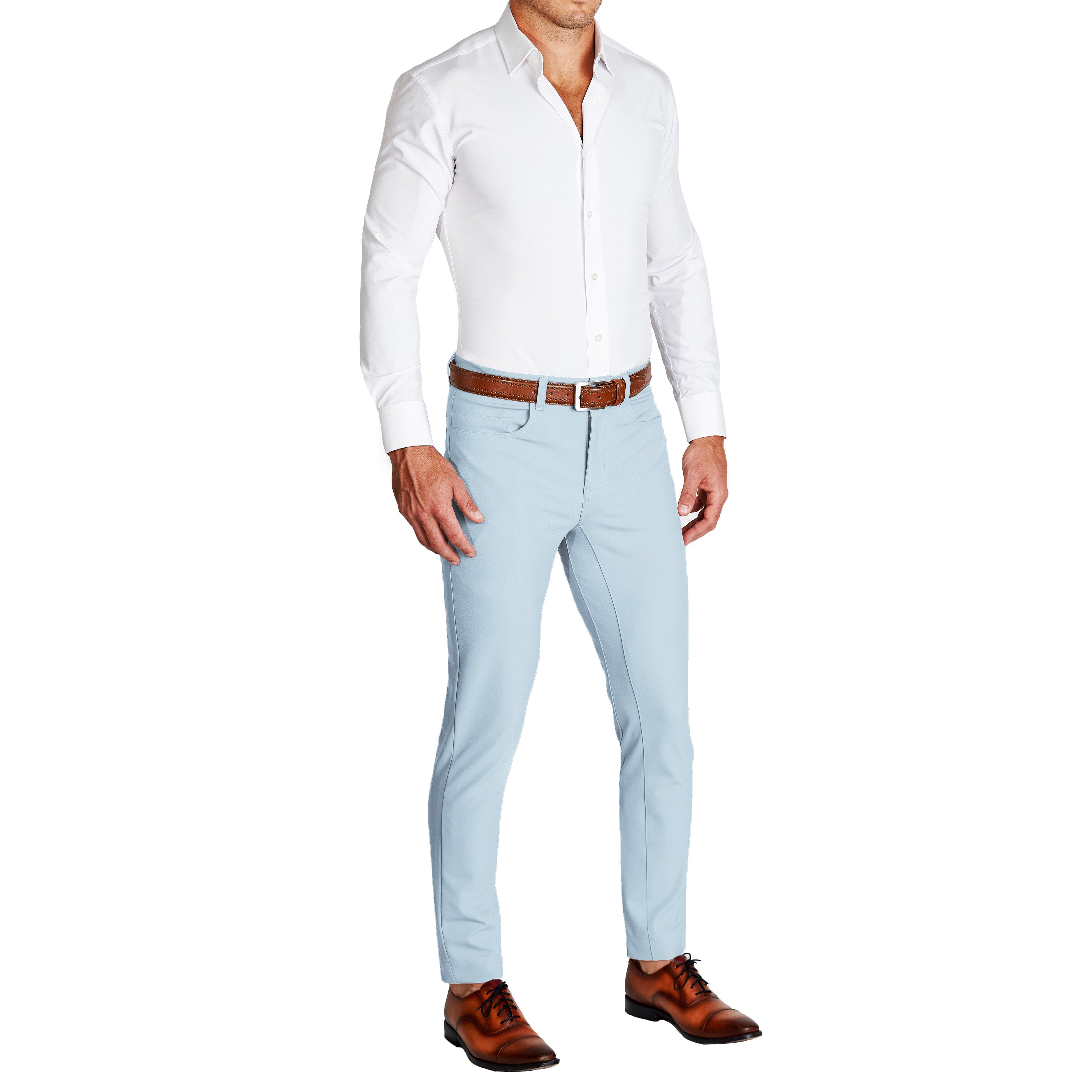 Athletic Fit Stretch Tech Chino - Light Blue