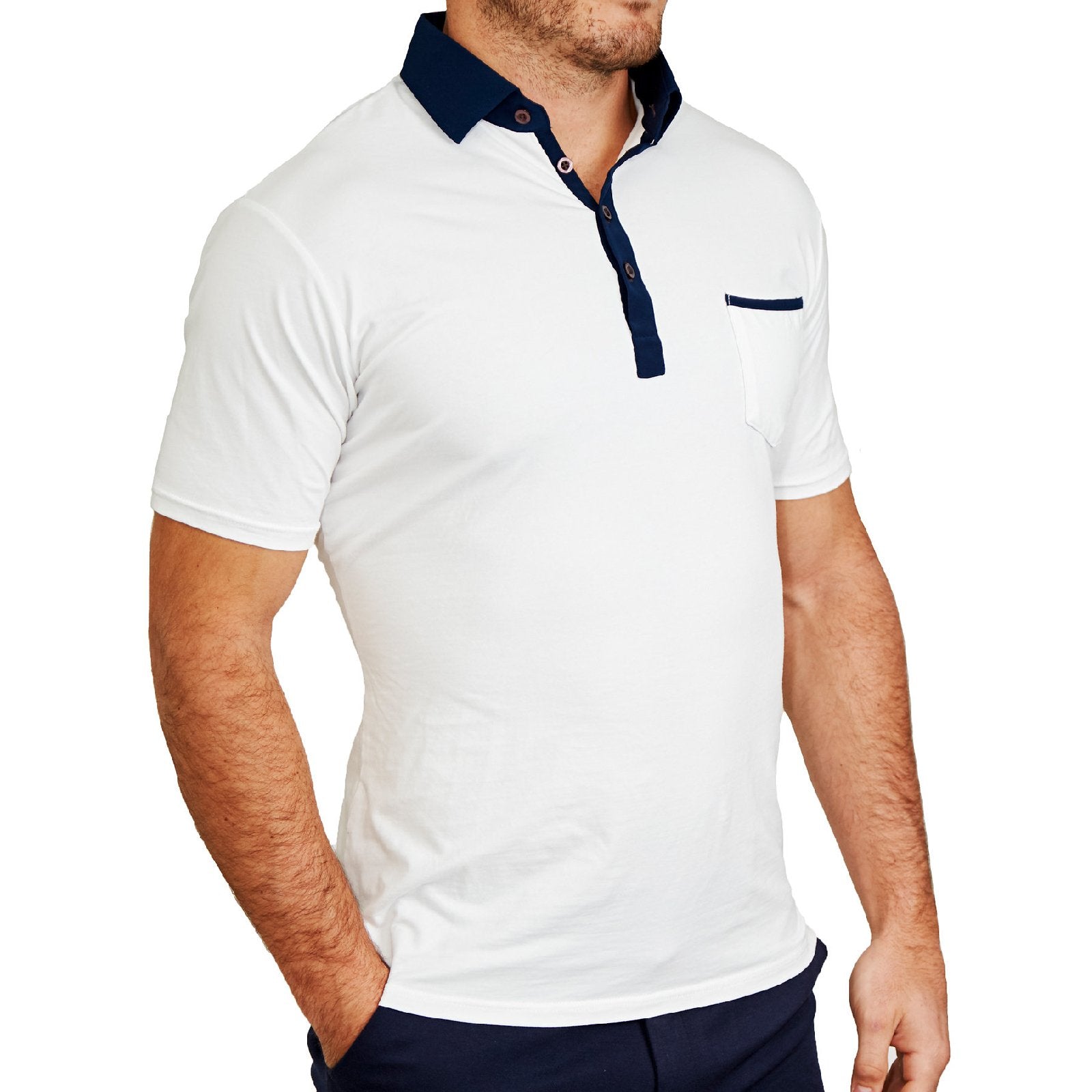 The Felix Blue on White Polo