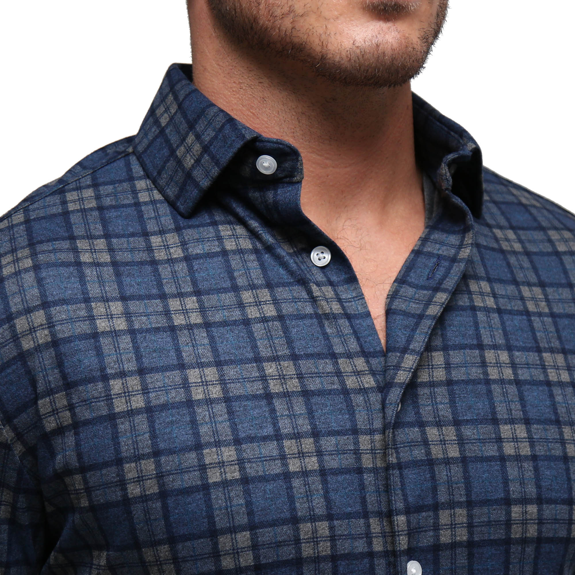 "The Gregory" Blue, Tan, & Teal Plaid Button Down