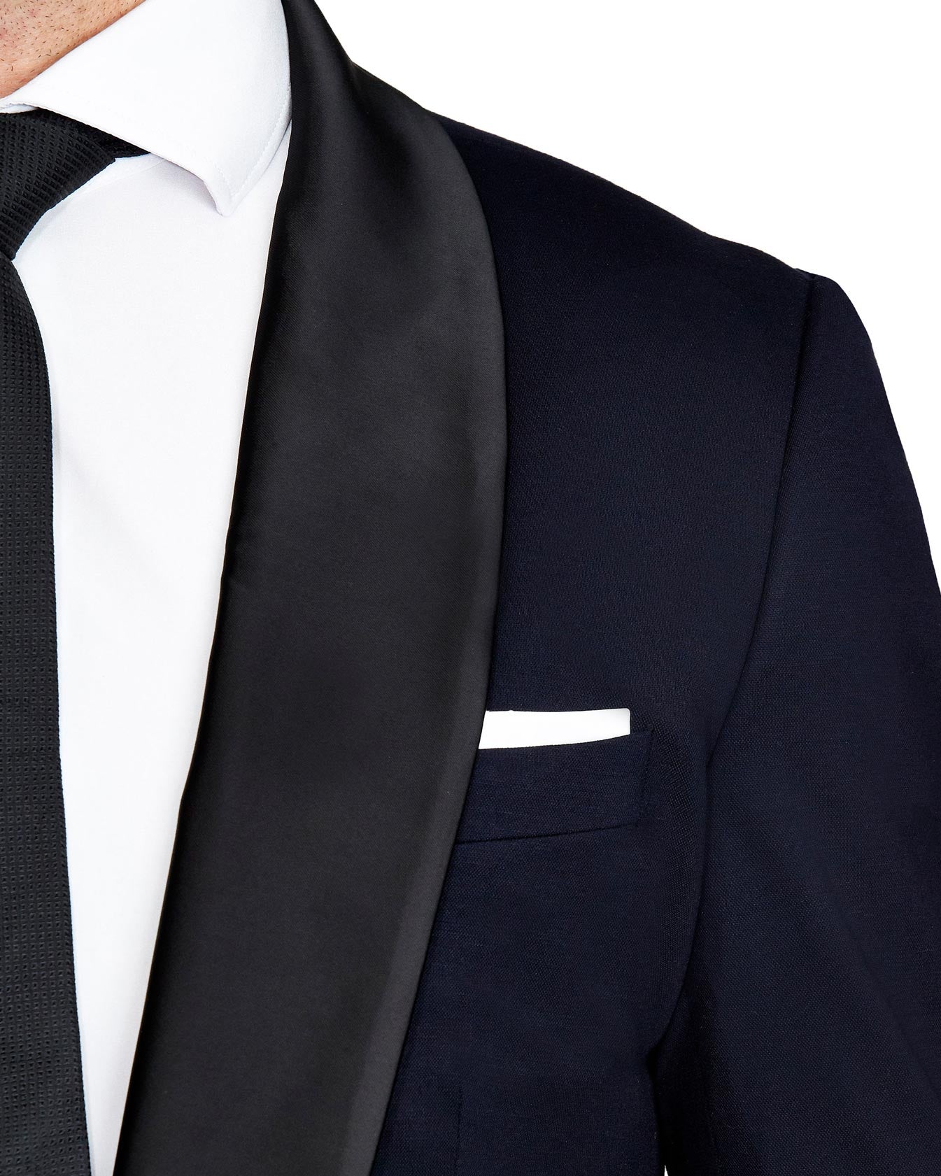 Athletic Fit Stretch Tuxedo - Navy with Shawl Lapel
