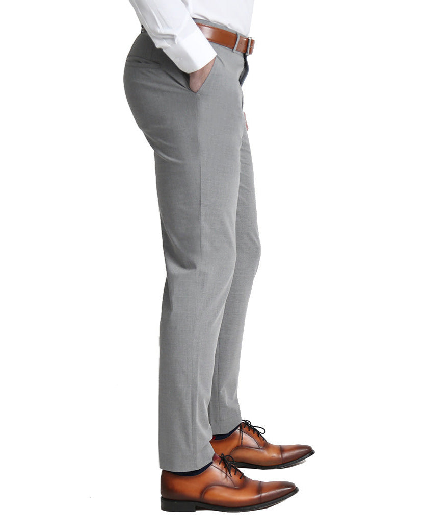 Athletic Fit Stretch Suit - Lightweight Heathered Smoked Grey